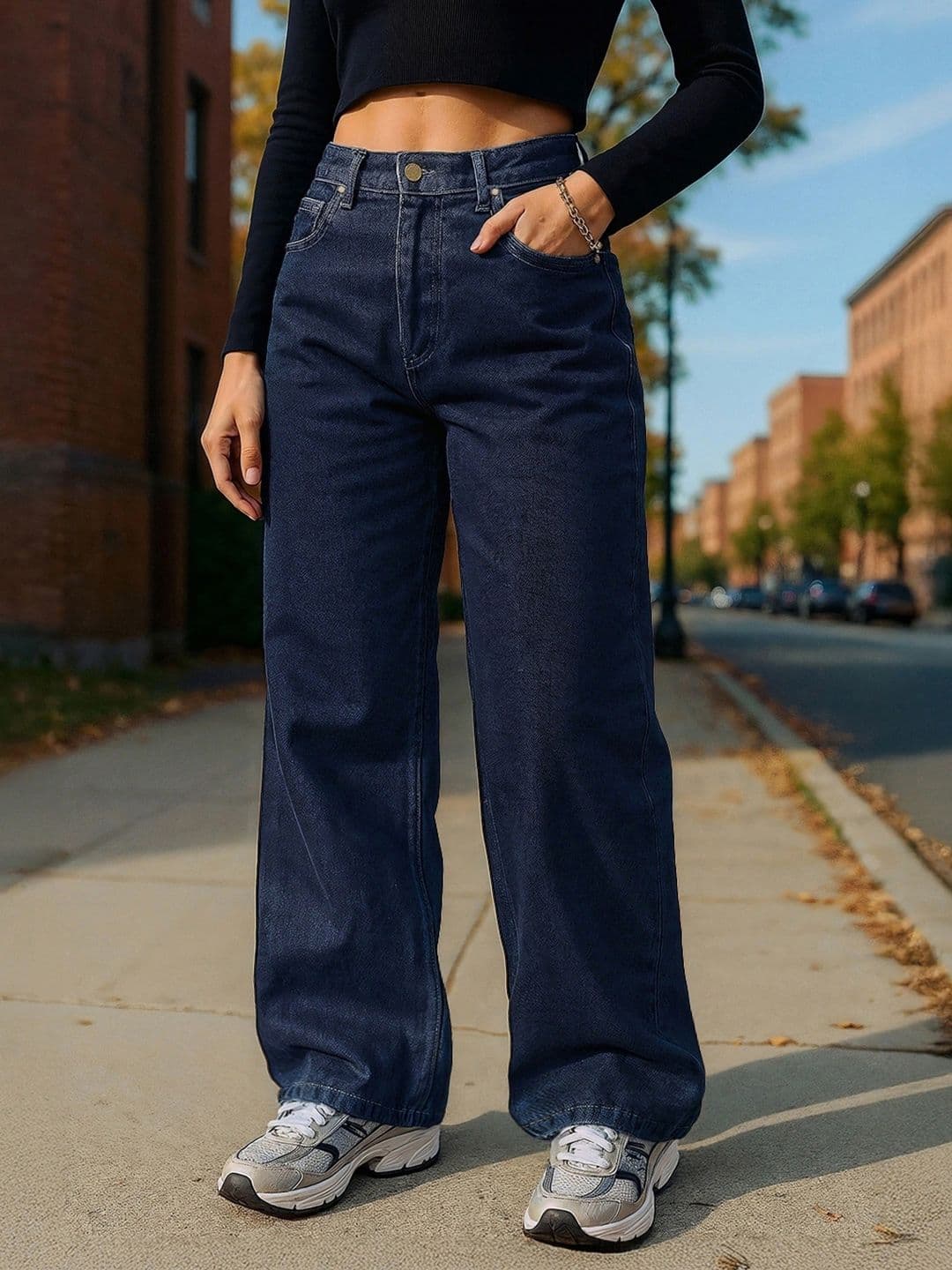 Bewakoof Women Straight Fit High-Rise Baggy Jeans - view 1