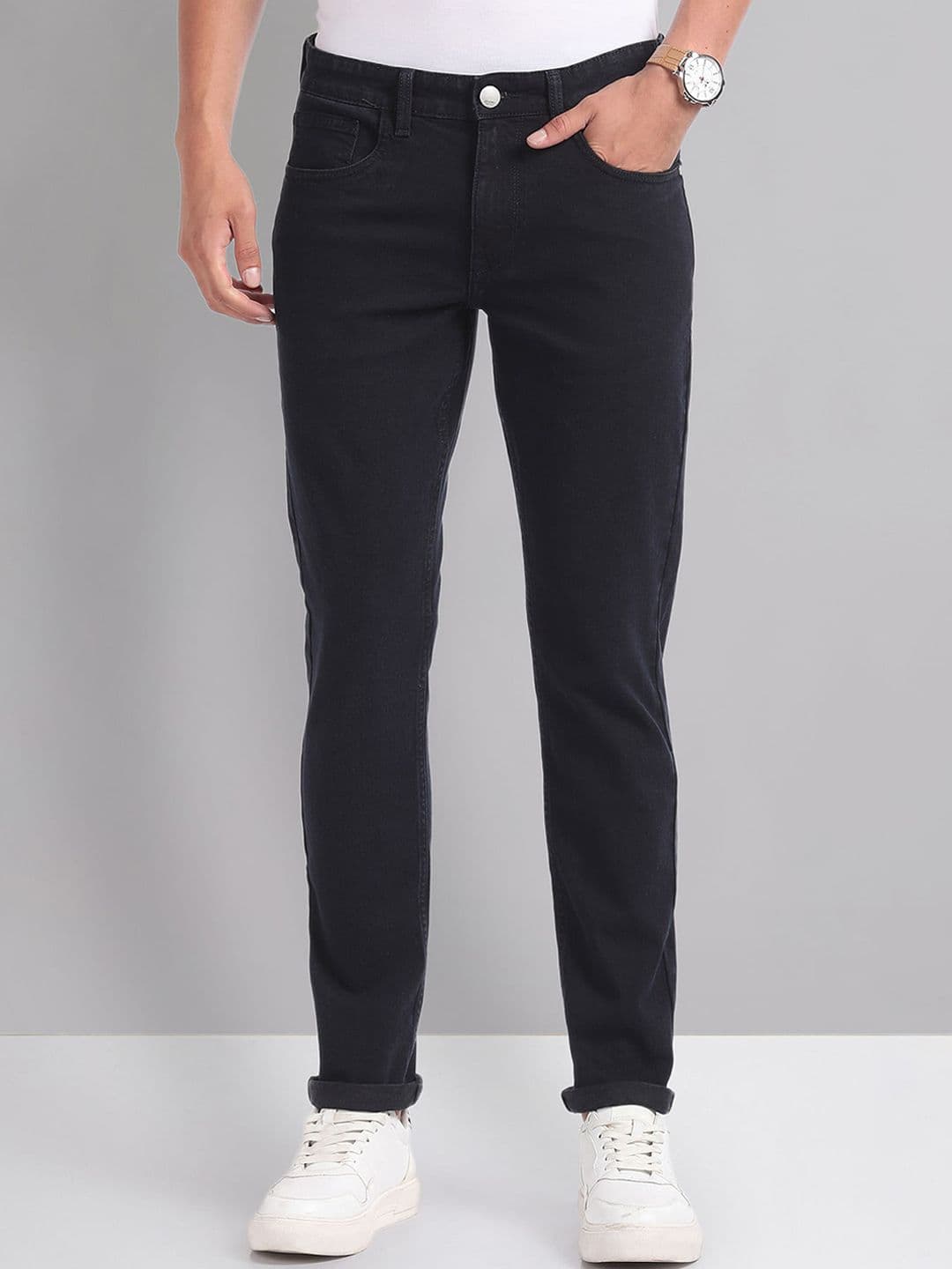 AD By Arvind Skinny Fit Rinsed Jeans - view 1