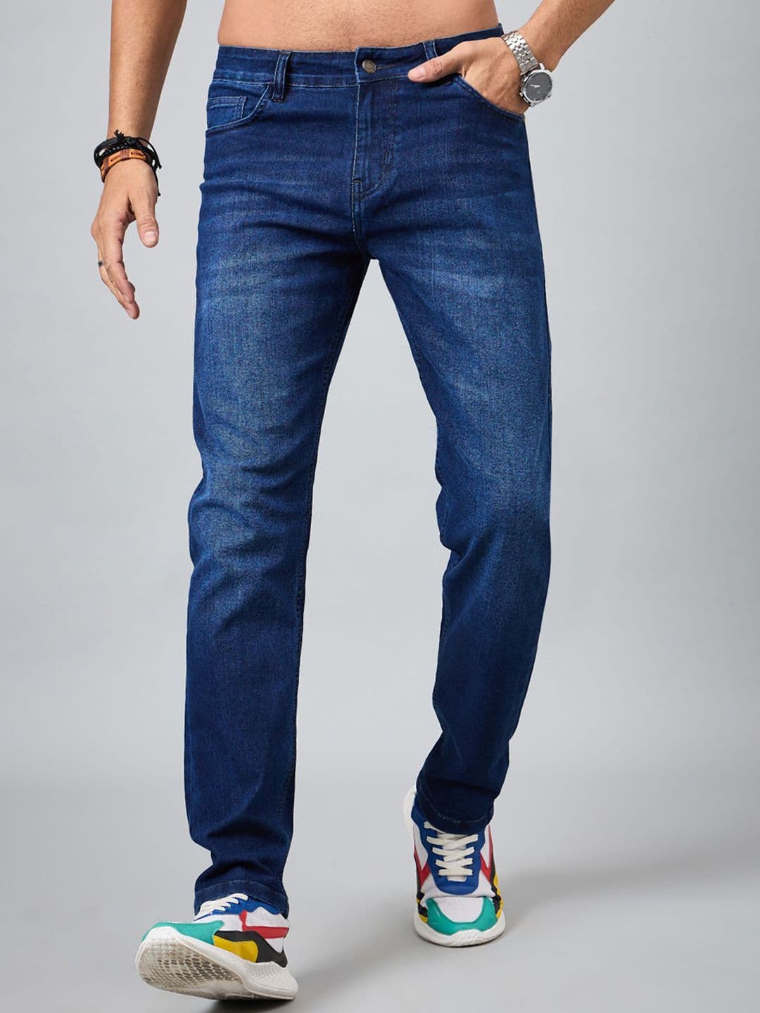 The Roadster Lifestyle Co. Men Jean Blue Slim-Fit Stretchable Jeans - view 1