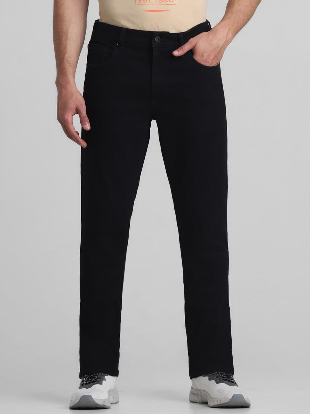 Jack & Jones Men Clark Mid Rise Stretchable Jeans - view 1