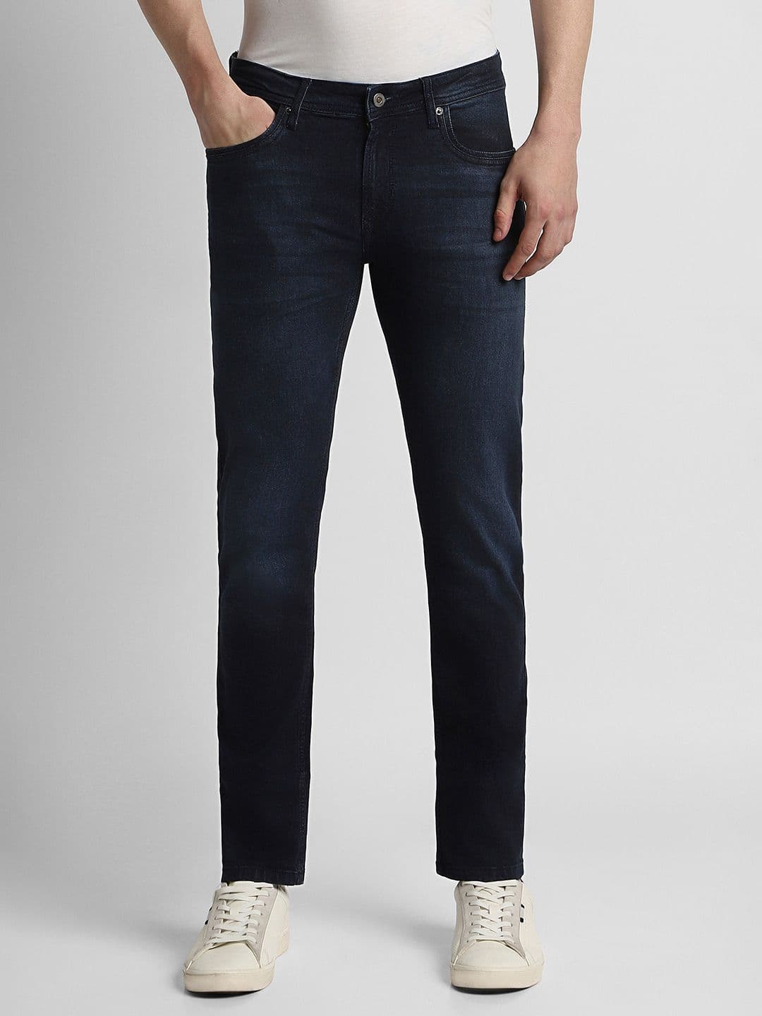 Peter England Casuals Men Slim Tapered Fit Heavy Fade Stretchable Jeans - view 1
