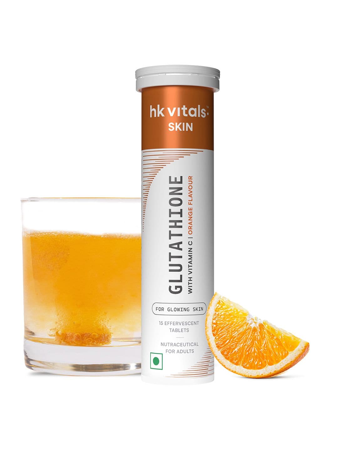 HK VITALS Glutathione Tablets With Vitamin C - Orange Flavour - 15 Effervescent Tablets - view 1