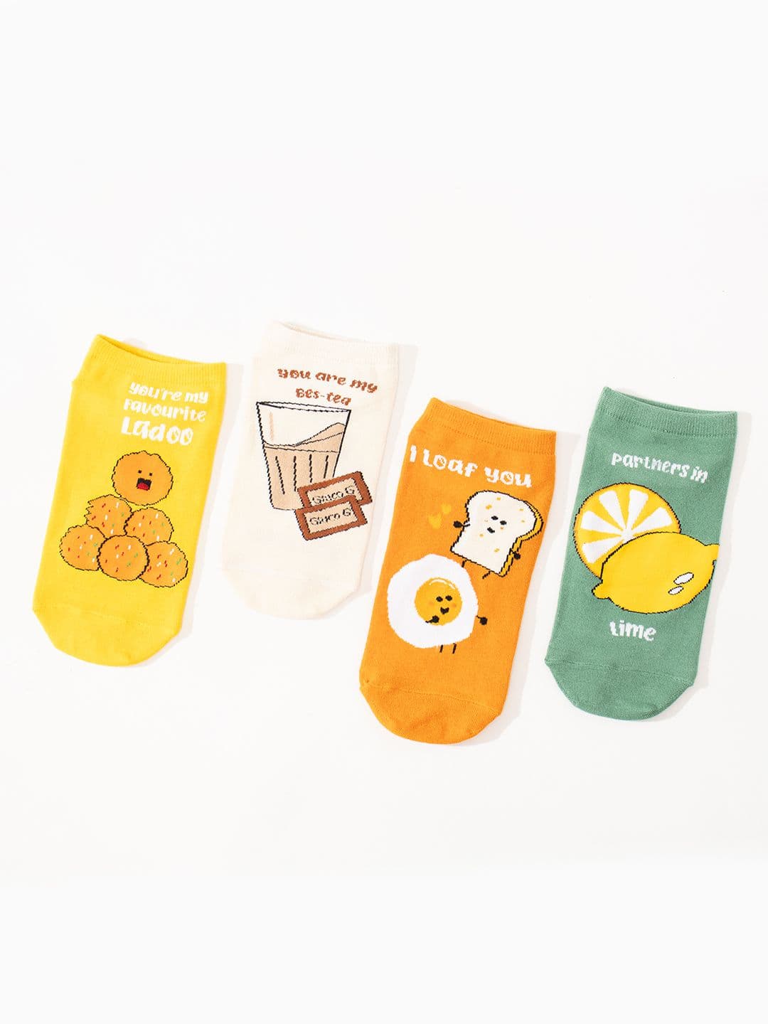 Thela Gaadi Unisex Pack Of 4 Patterned Low-cut Ankle Length Socks - view 1