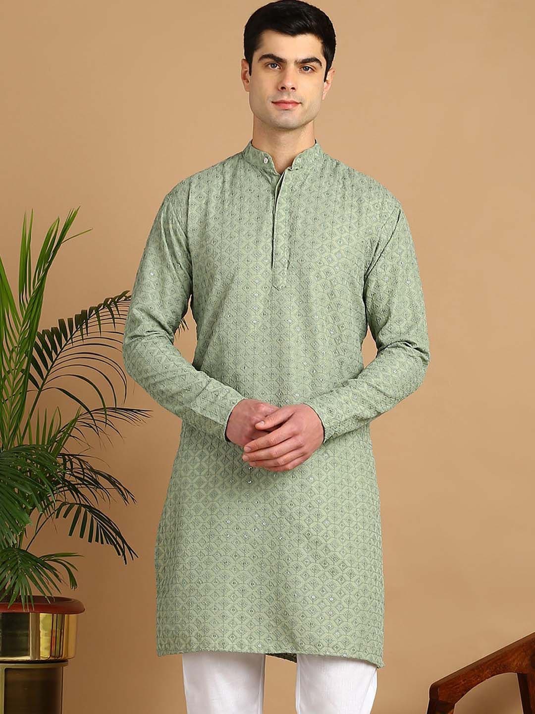 FUBAR Geometric Embroidered Thread Work Kurta - view 1