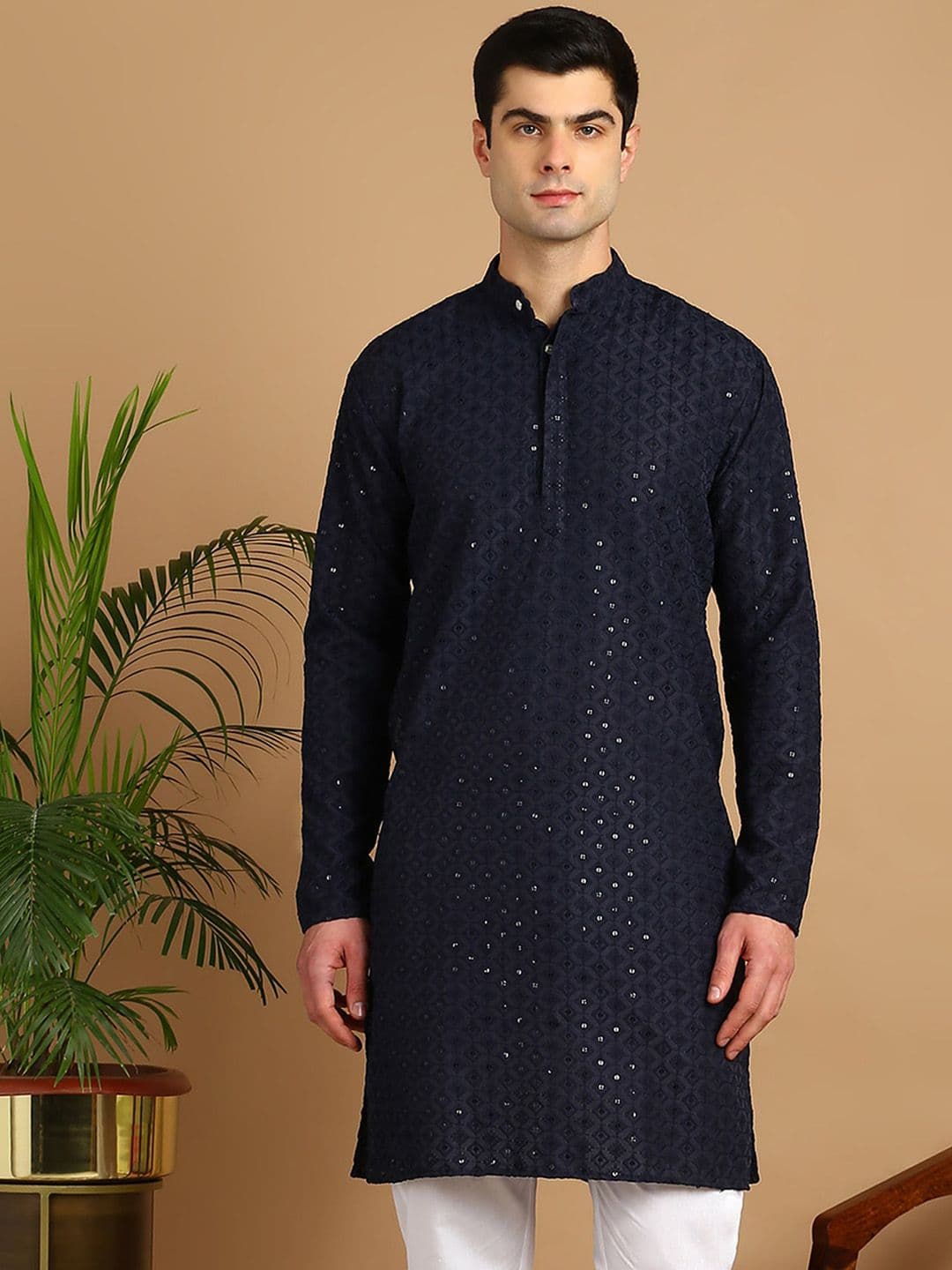 FUBAR Geometric Embroidered Thread Work Kurta - view 1