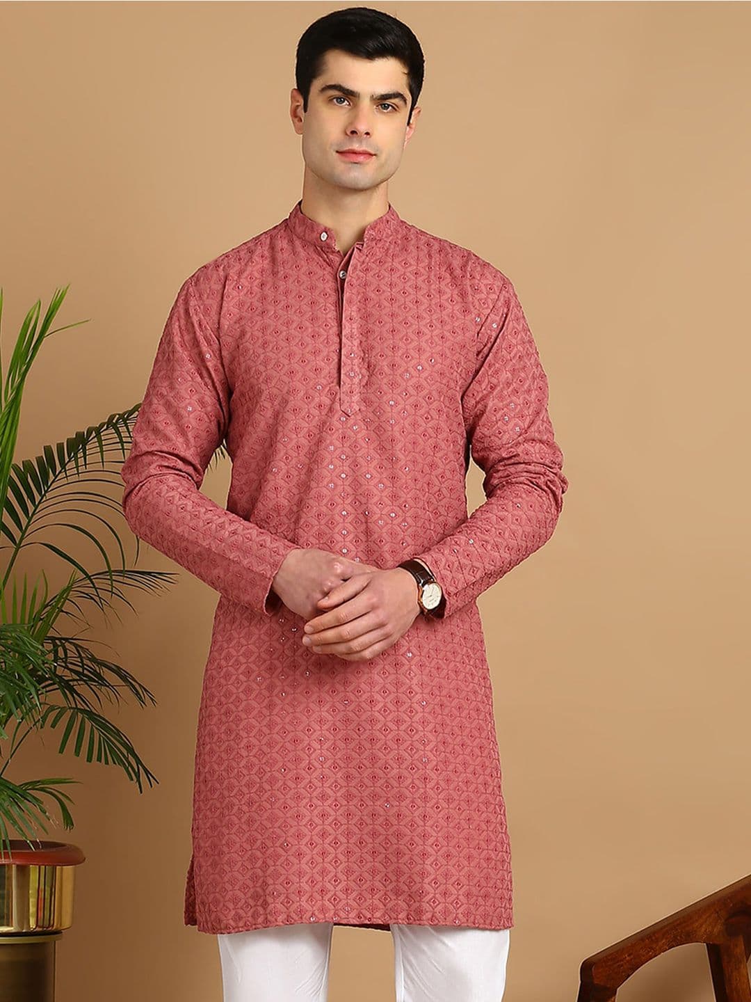 FUBAR Geometric Embroidered Thread Work Kurta - view 1