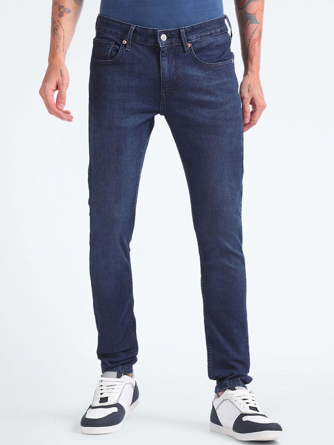 Flying Machine Men Super Skinny Fit Light Fade Clean Look Stretchable Rinsed Jeans - view 1