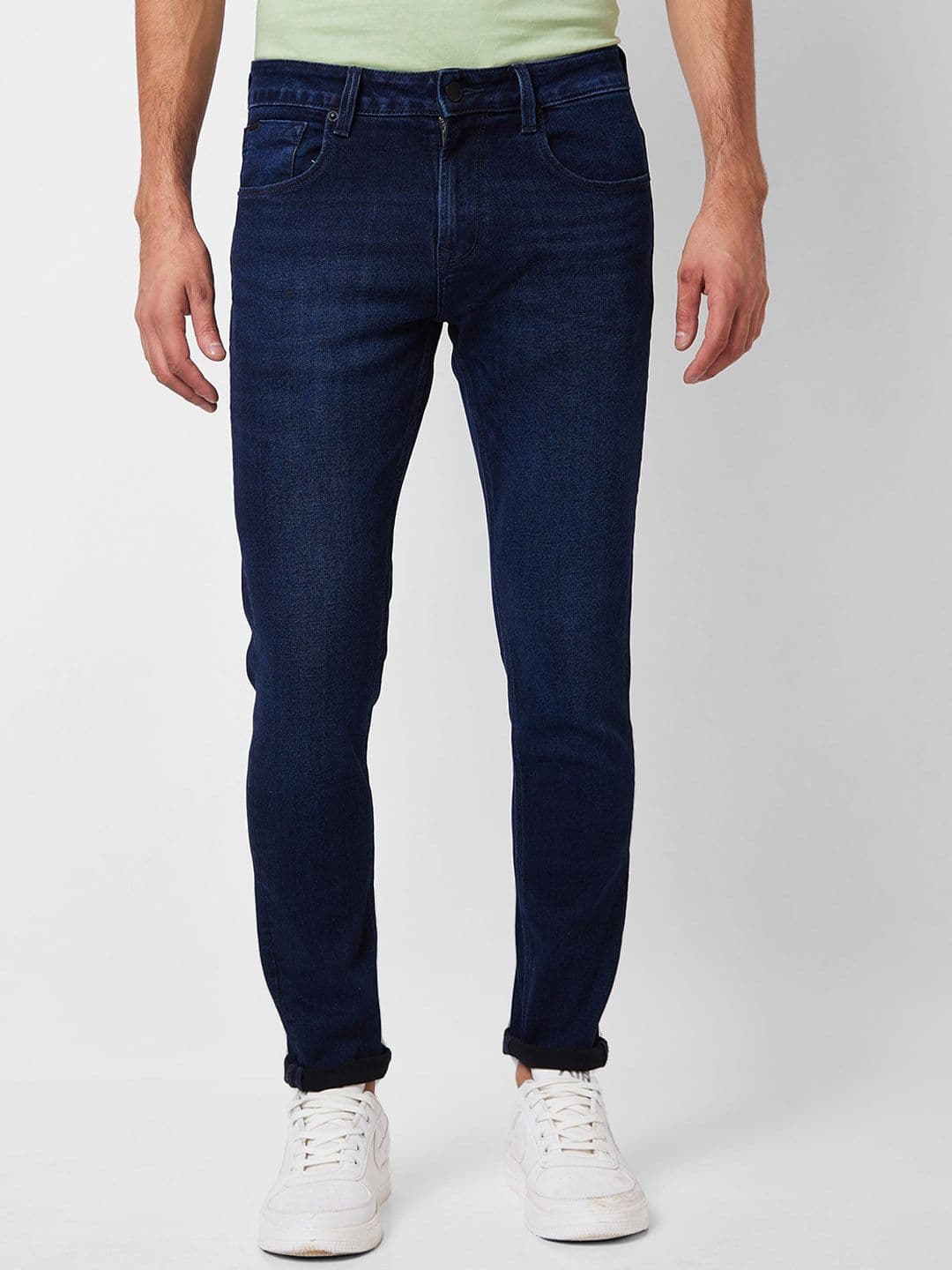 SPYKAR Men Slim Fit Low-Rise Clean Look Whiskers Stretchable Jeans - view 1