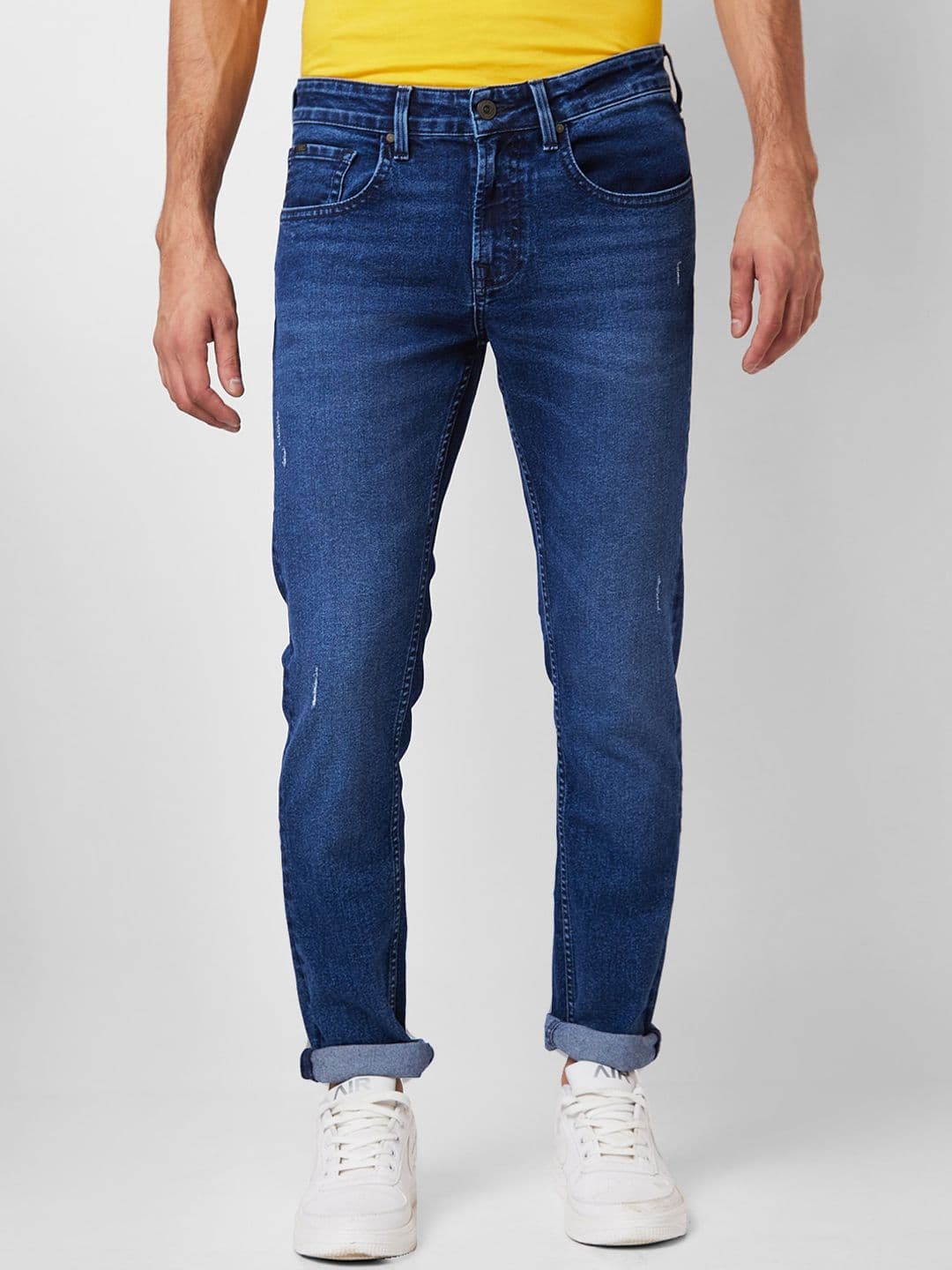 SPYKAR Men Skinny Fit Low-Rise Low Distress Light Fade Cotton Jeans - view 1