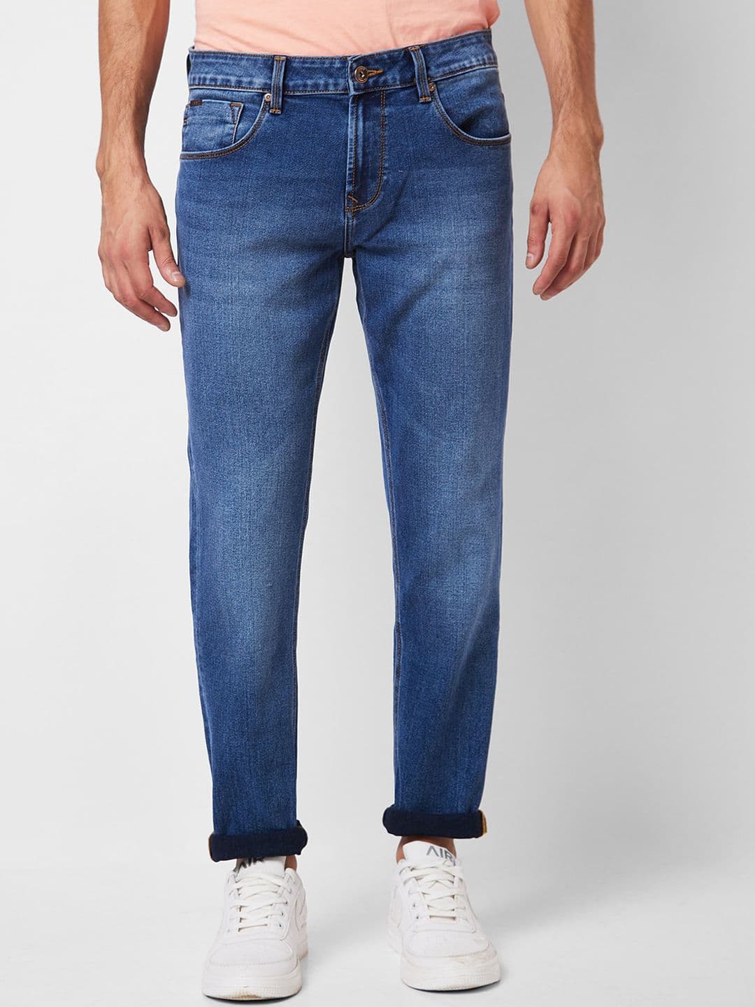 SPYKAR Men Slim Fit Low Rise Heavy Fade Clean Look Stretchable Jeans - view 1