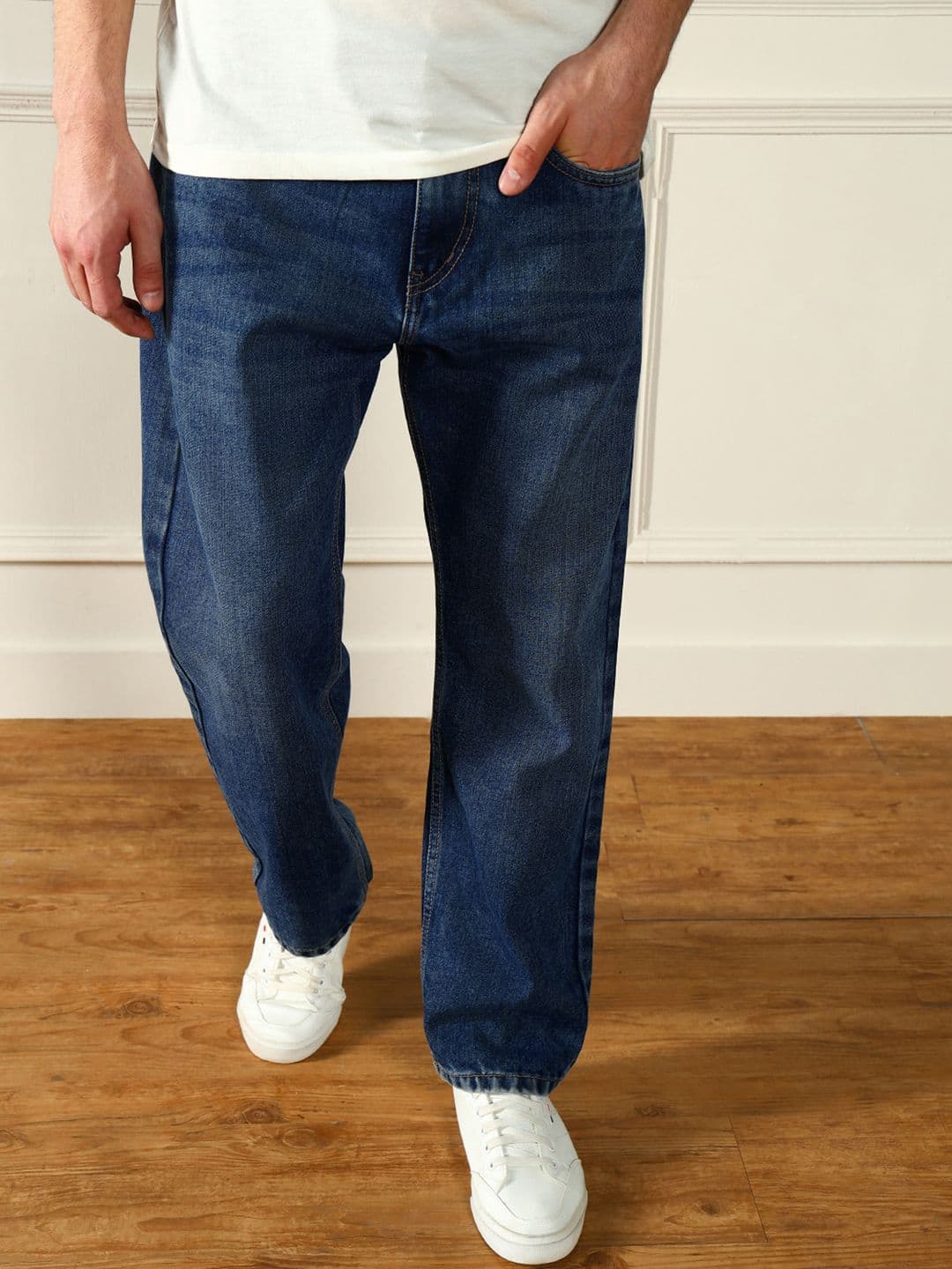 Dennis Lingo Men Relaxed Fit Pure Cotton Light Fade Jeans - view 1