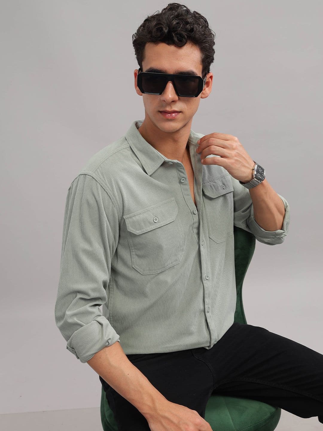 HERE&NOW Spread Collar Long Sleeves Casual Shirt - view 1