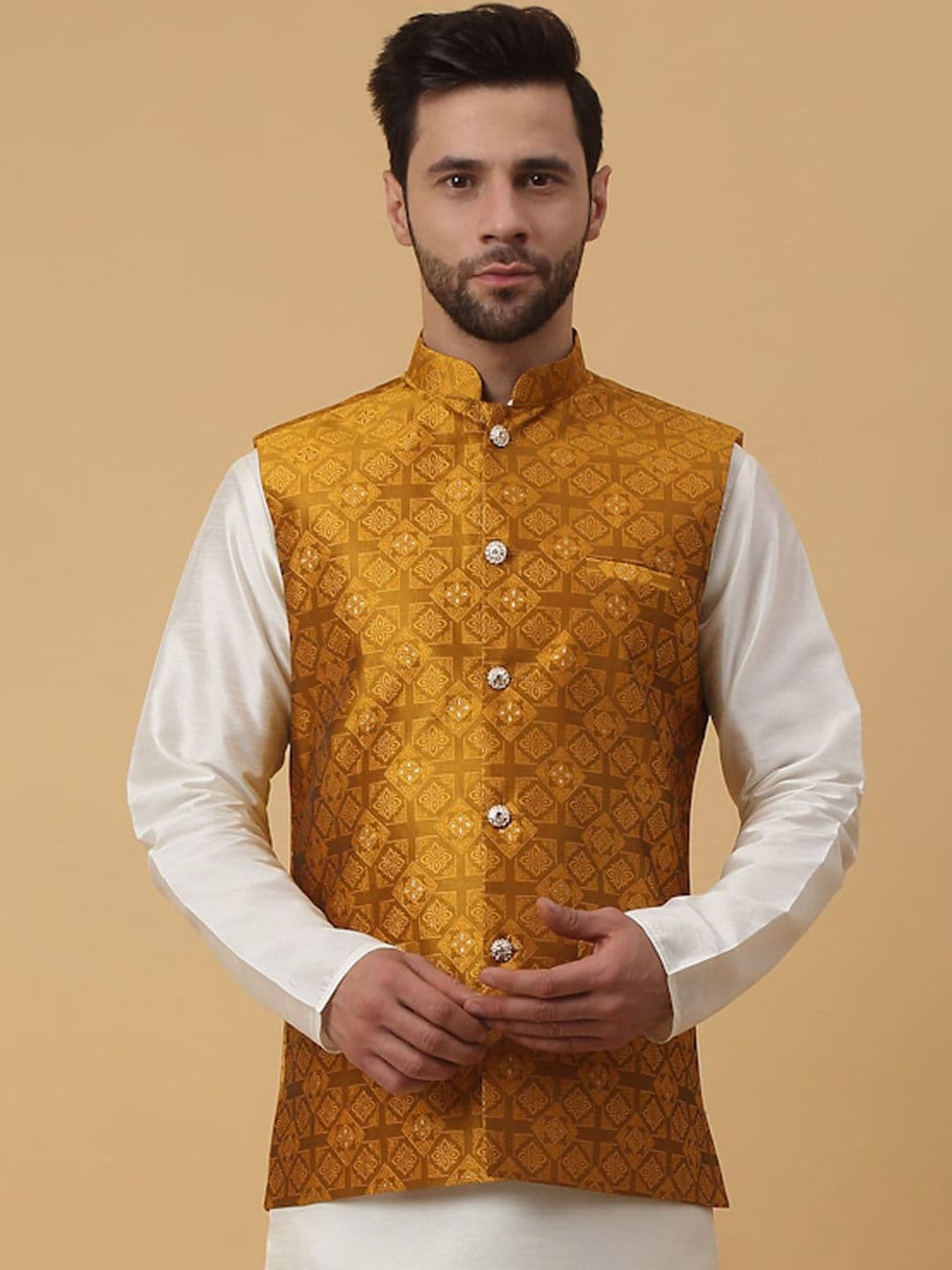 KRAFT INDIA Woven Design Nehru Jackets - view 1