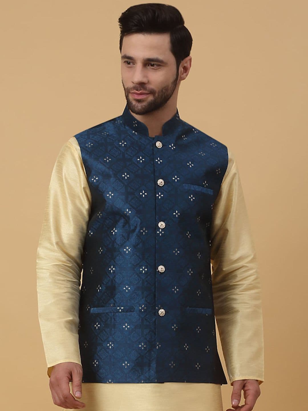 KRAFT INDIA Woven Design Nehru Jacket - view 1