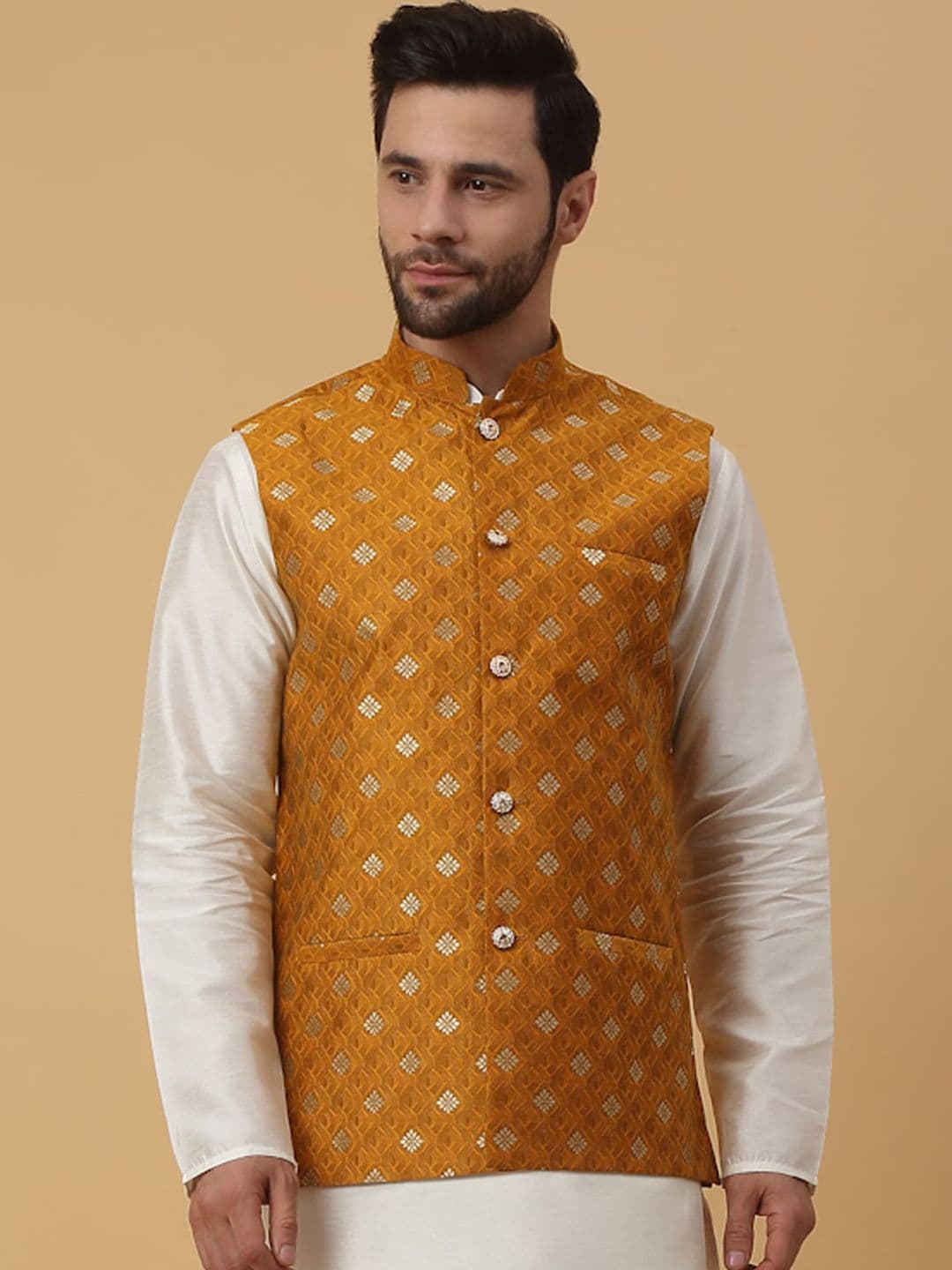 KRAFT INDIA Woven Design Nehru Jacket - view 1