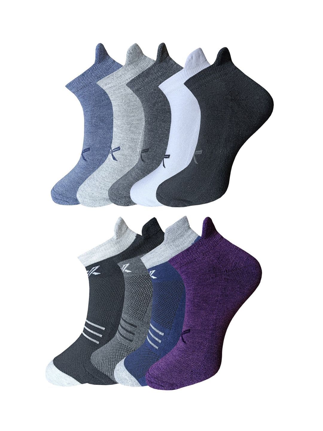 HRX by Hrithik Roshan Men Pack Of 9 Patterned Ankle Length Socks - view 1