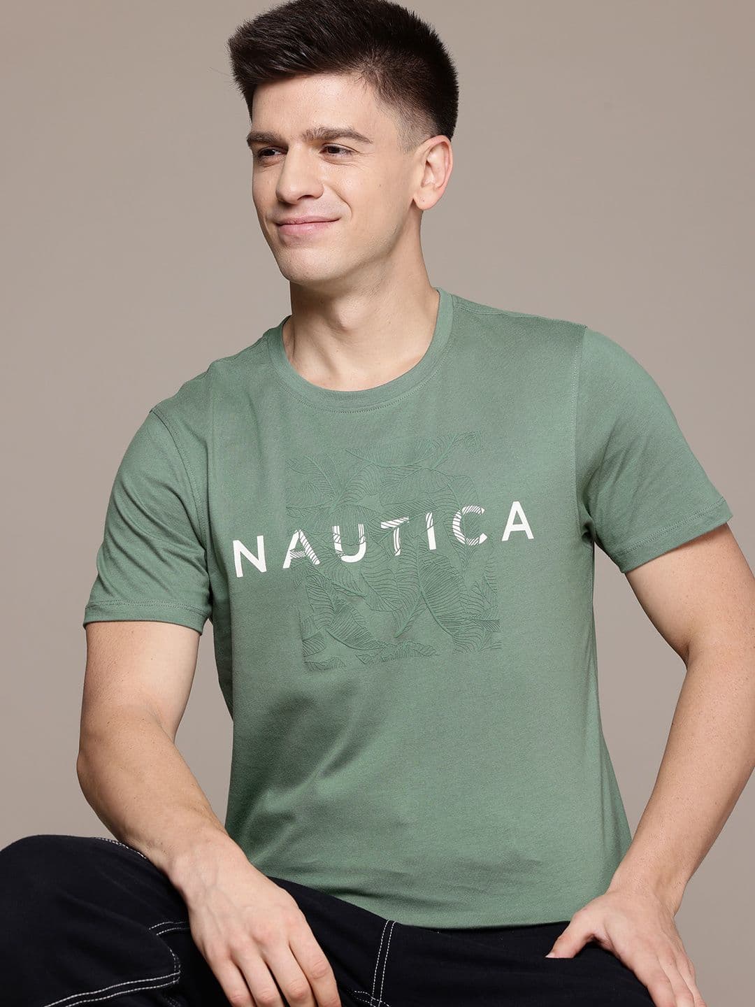 Nautica Men Brand Logo Printed Pure Cotton T-shirt - view 1