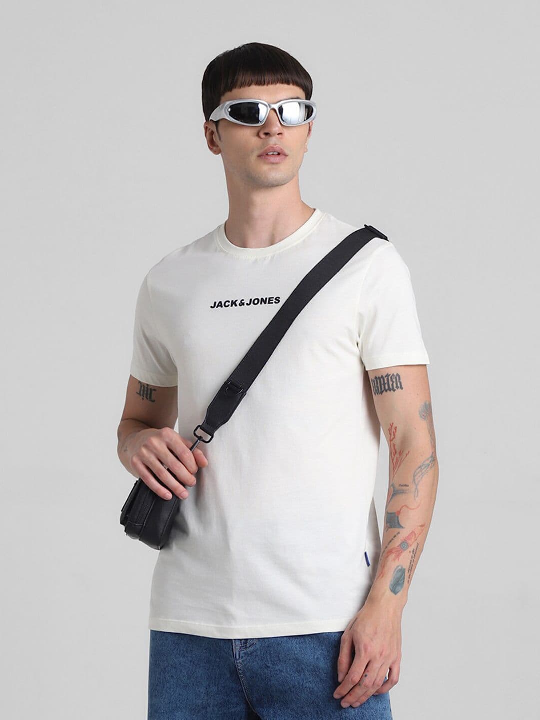 Jack & Jones Typography Round Neck Short Sleeves Applique Slim Fit T-shirt - view 1