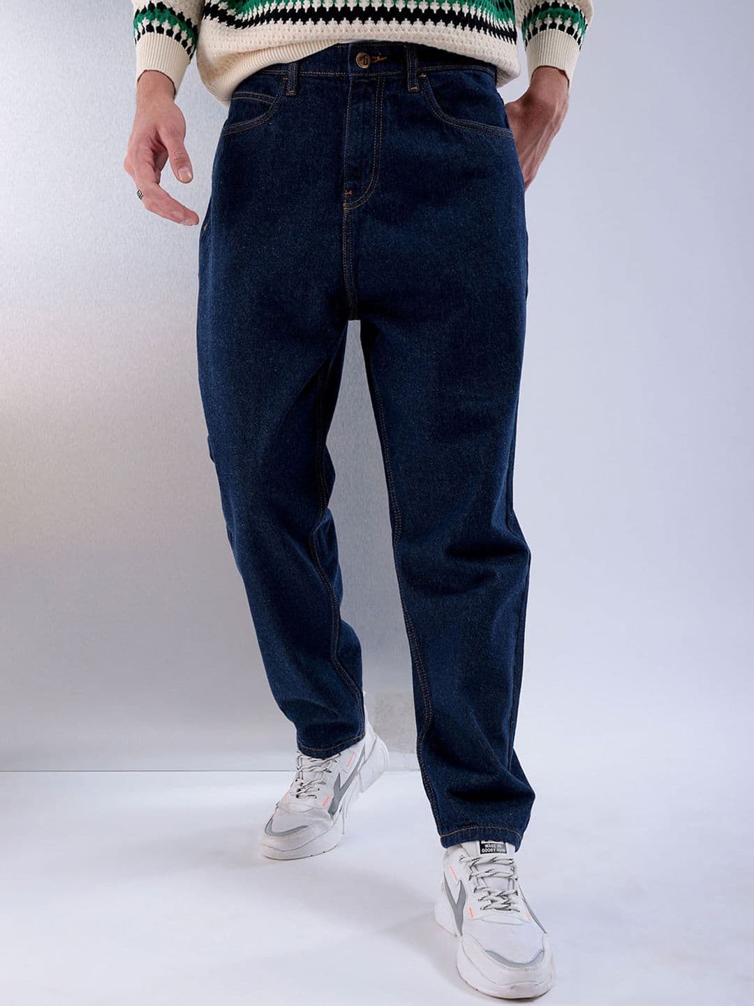 The Indian Garage Co Men Relaxed Fit Slash Knee Jeans