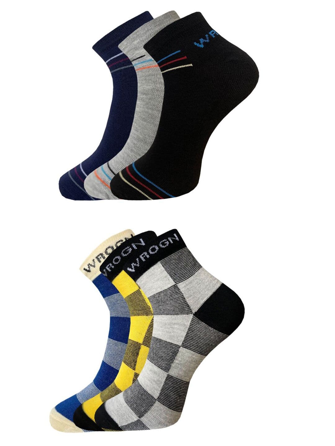 WROGN X fwd Men Pack Of 6 Patterned Ankle-Length Socks - view 1