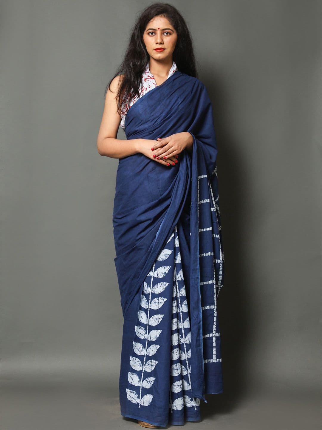 Pinkcity Trade World Floral Printed Pure Cotton Mulmul Bagru Saree - view 1