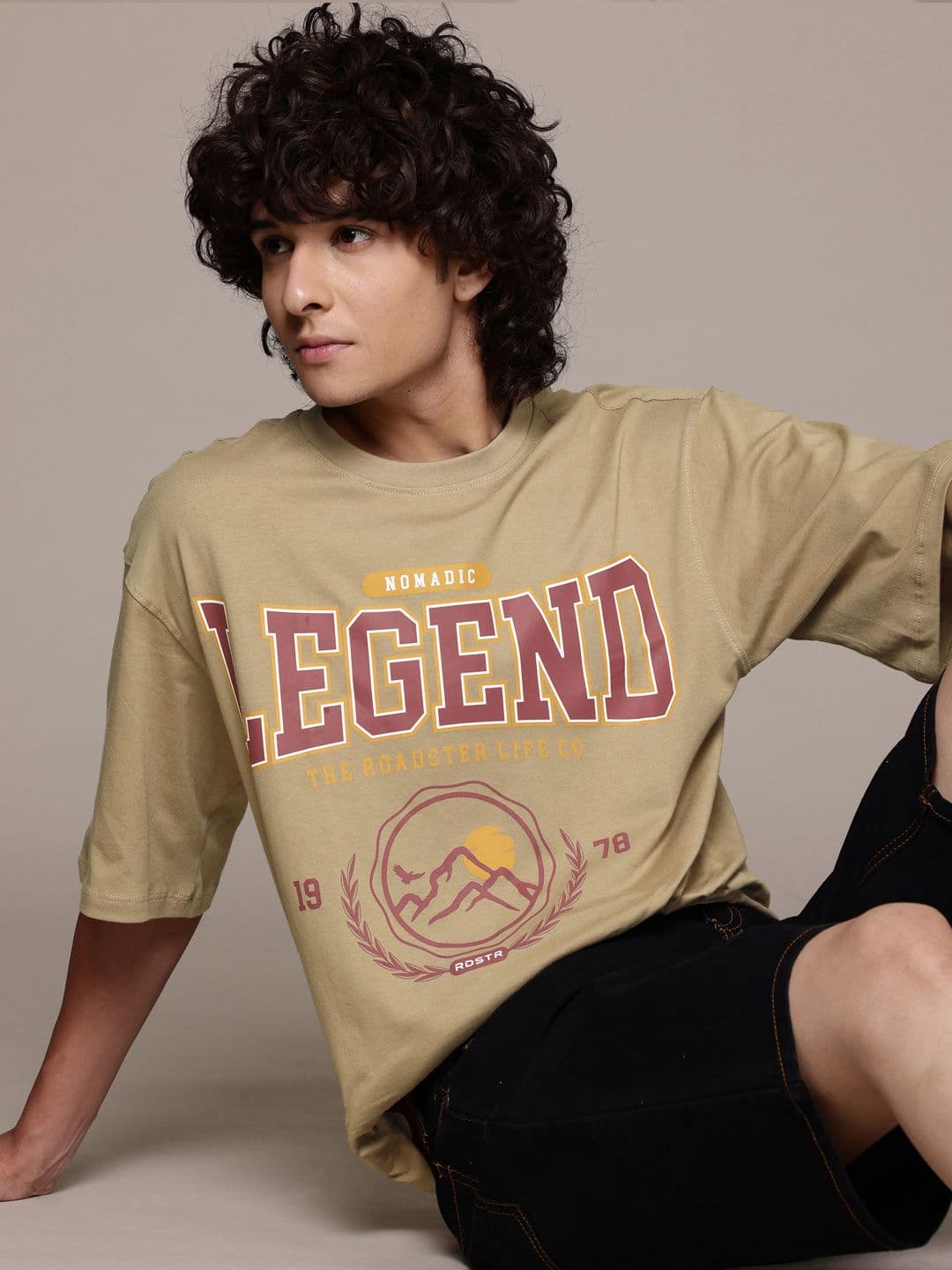 The Roadster Lifestyle Co. Typography Print Relaxed Fit Pure Cotton T-shirt - view 1