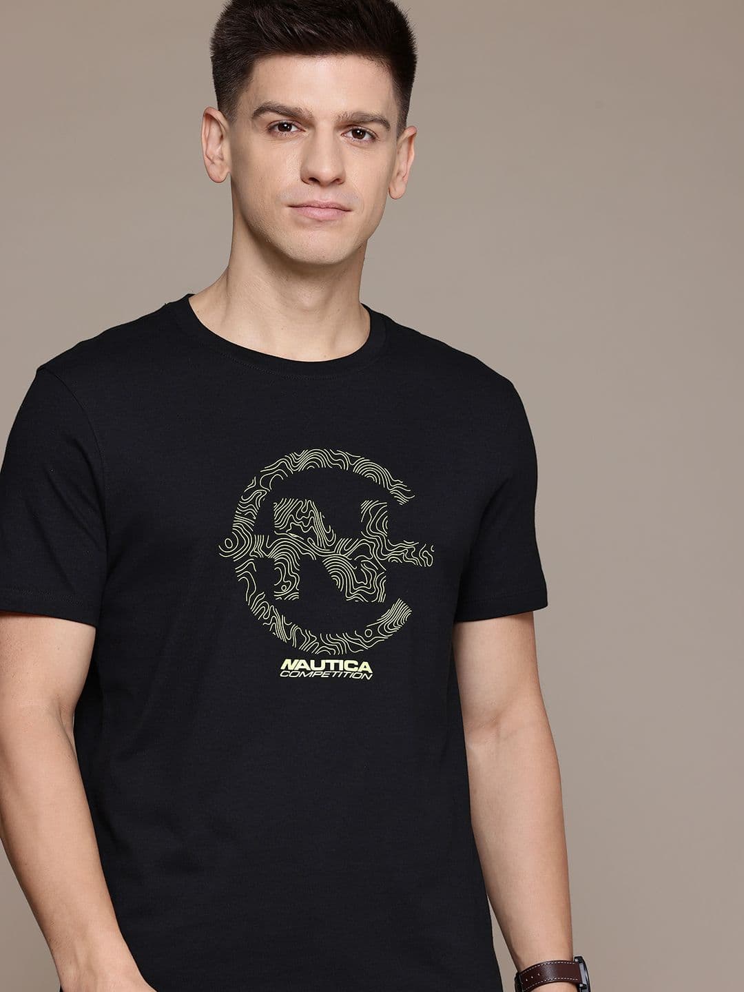 Nautica Typography Print Pure Cotton T-shirt - view 1