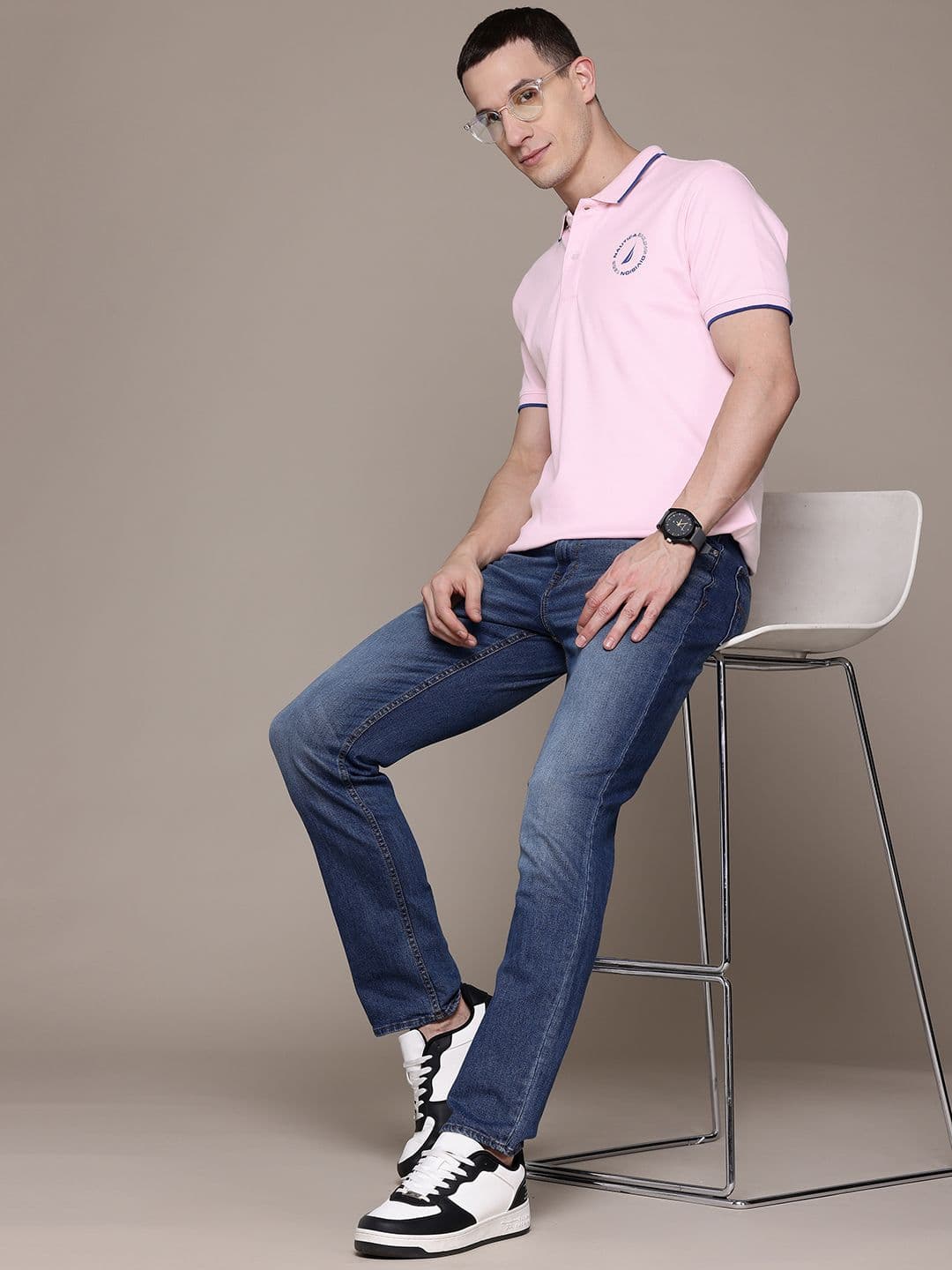 Nautica Polo Collar Pure Cotton T-shirt - view 1