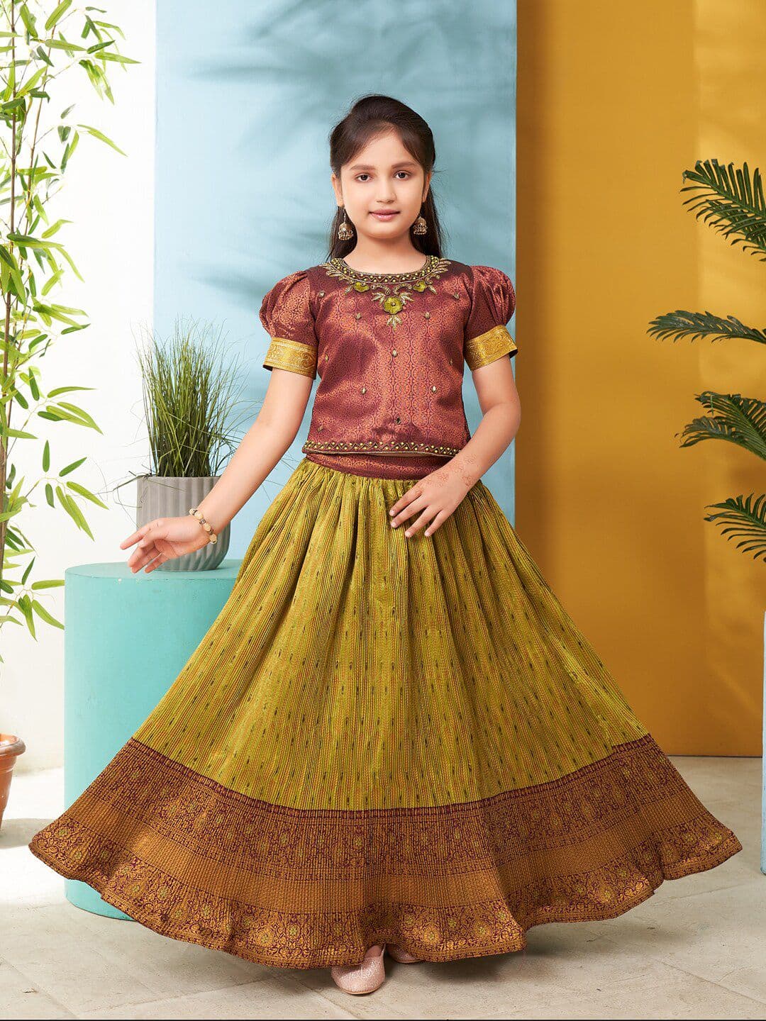 BAESD Girls Embroidered Ready to Wear Lehenga & Choli - view 1