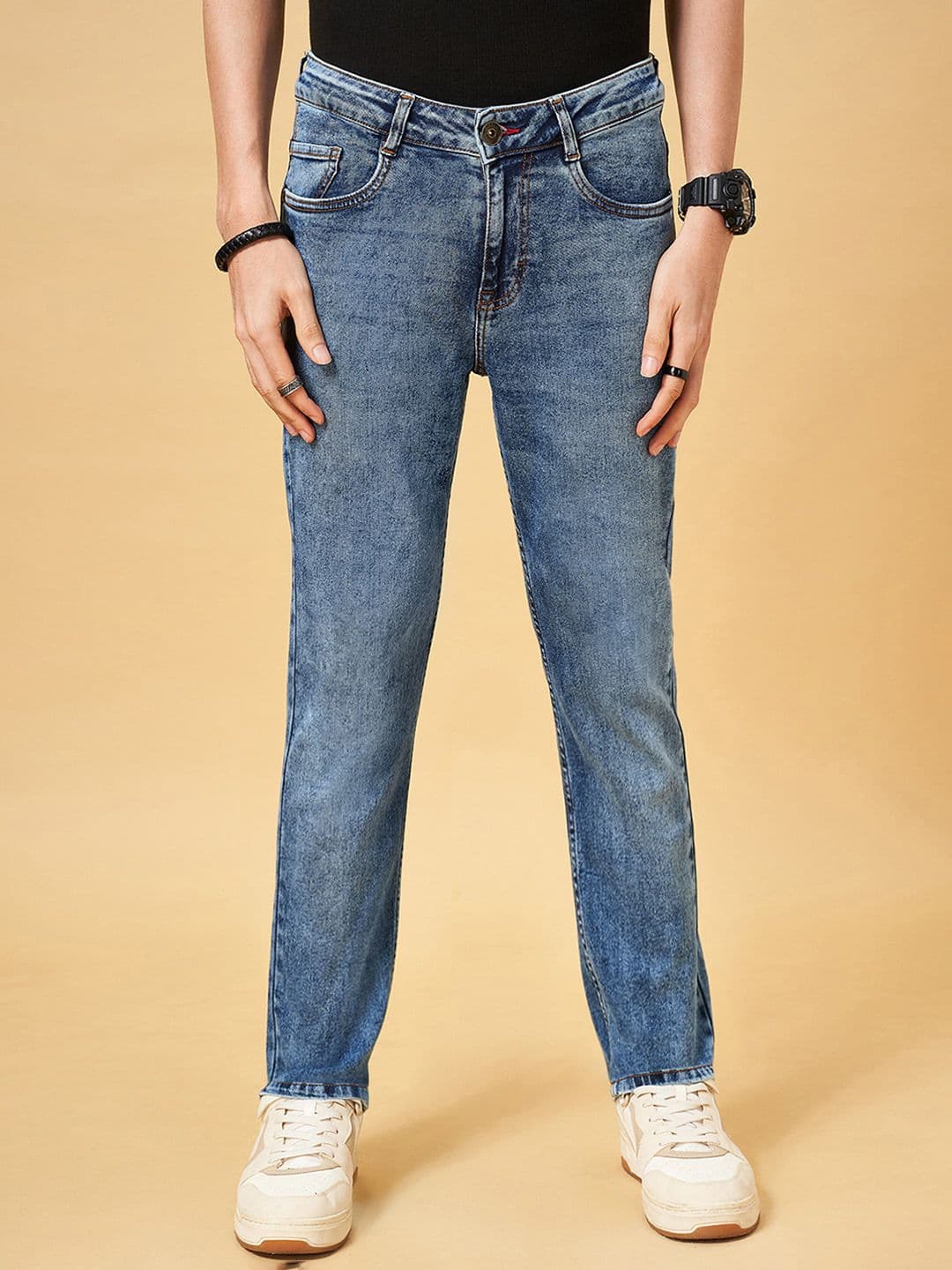 SF JEANS by Pantaloons Men Skinny Fit Clean Look Heavy Fade Stretchable Jeans - view 1