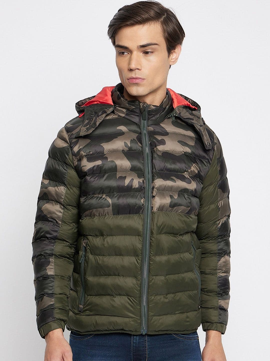 Duke Camouflage Printed Hooded Padded Jacket - view 1