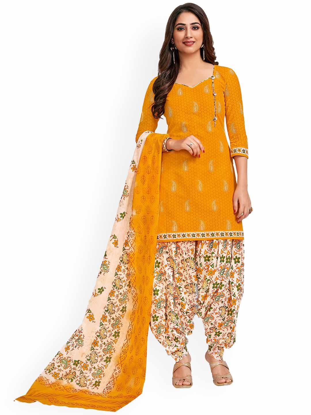 MIRAAN Paisley Printed Cotton Kurta With Patiala & Dupatta - view 1