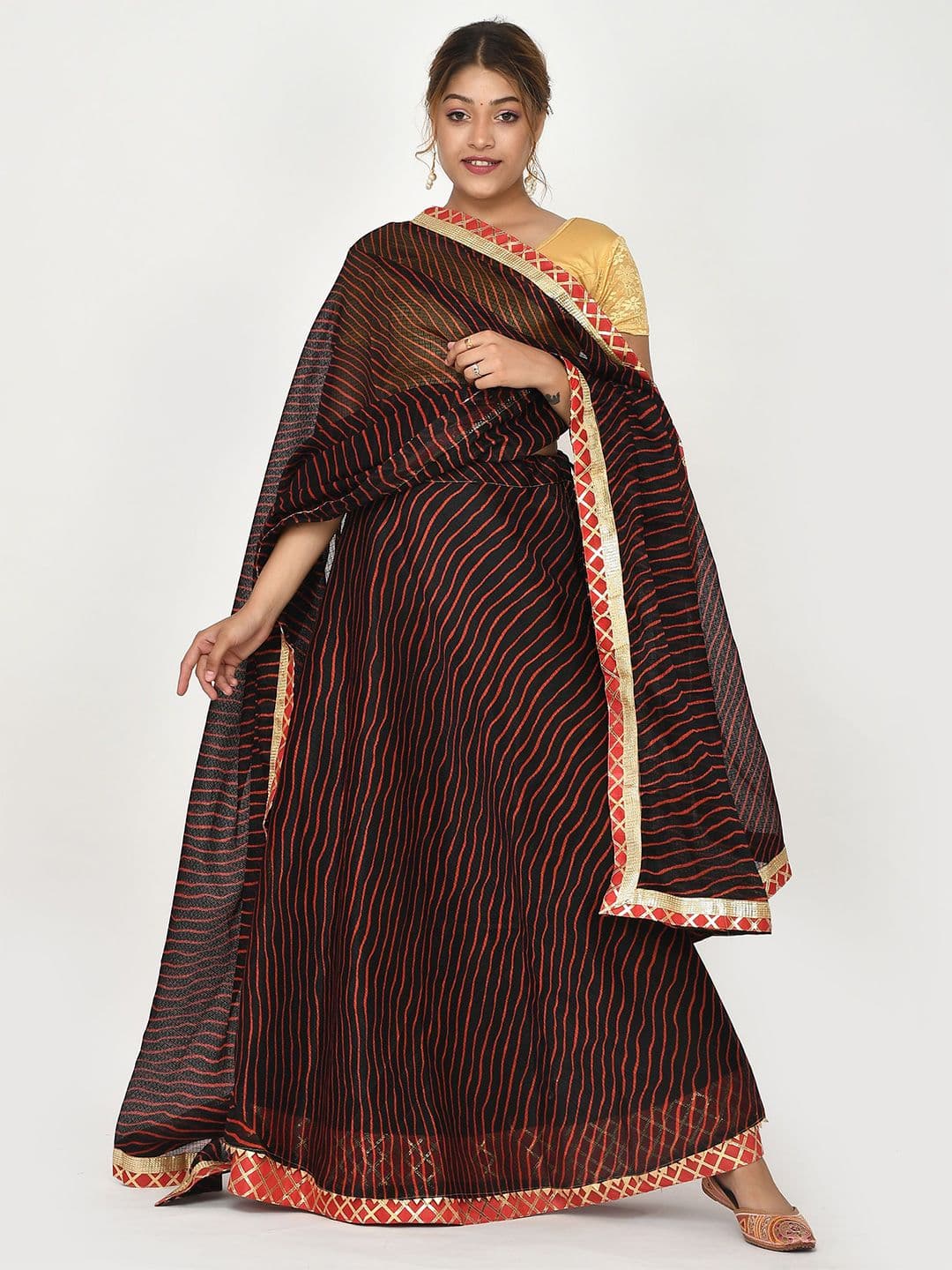 Kesarya Printed Cotton Ready to Wear Lehenga & Unstitched Blouse With Dupatta - view 1