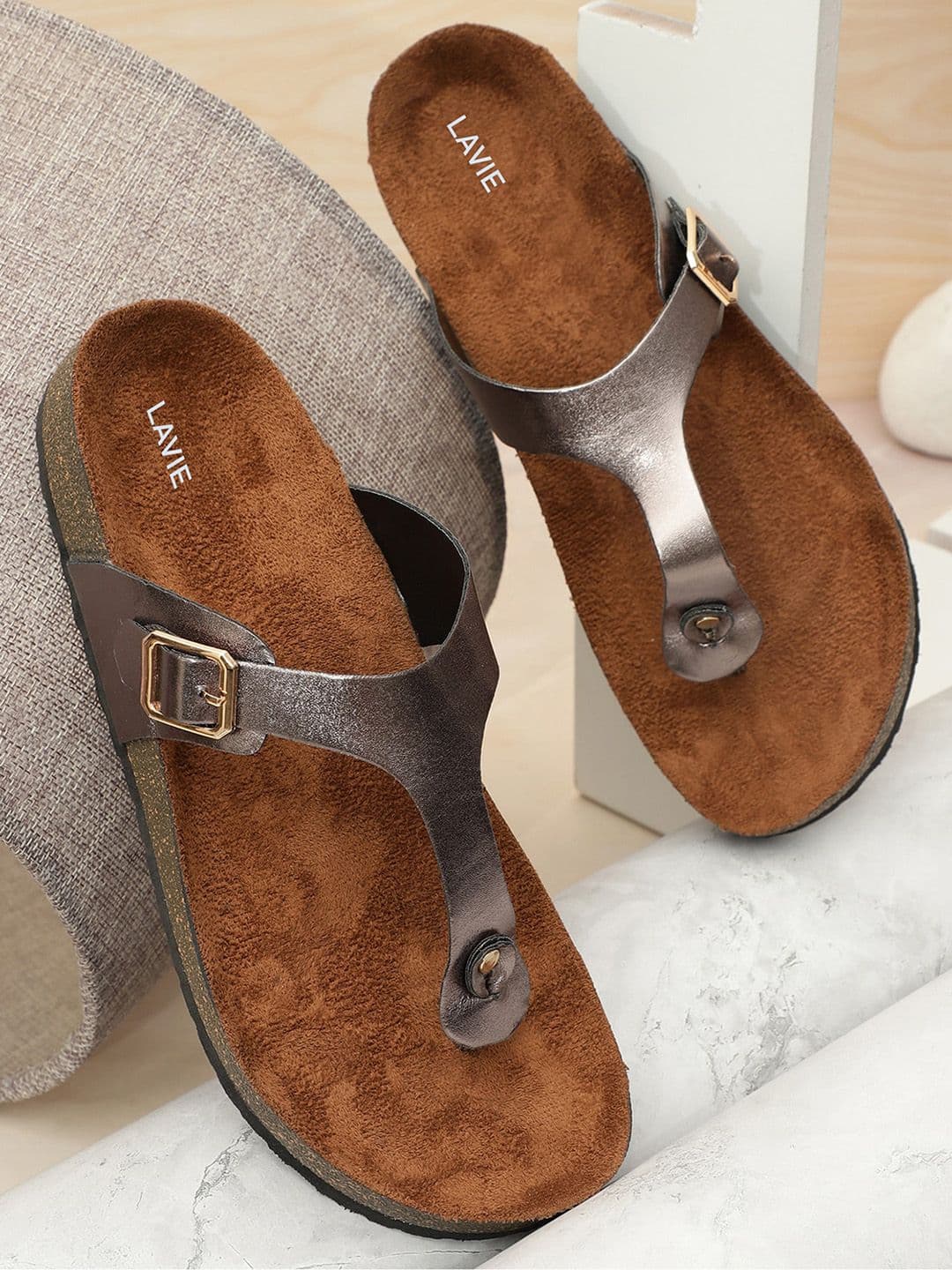 Lavie T-Strap Flats with Buckles - view 1