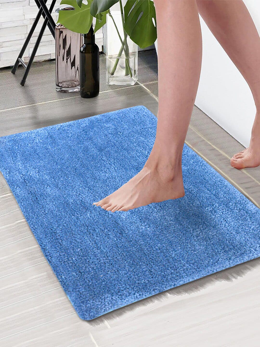 Aura Turquoise Blue Microfiber 1850 GSM Large Anti-Skid Bath Mat - view 1