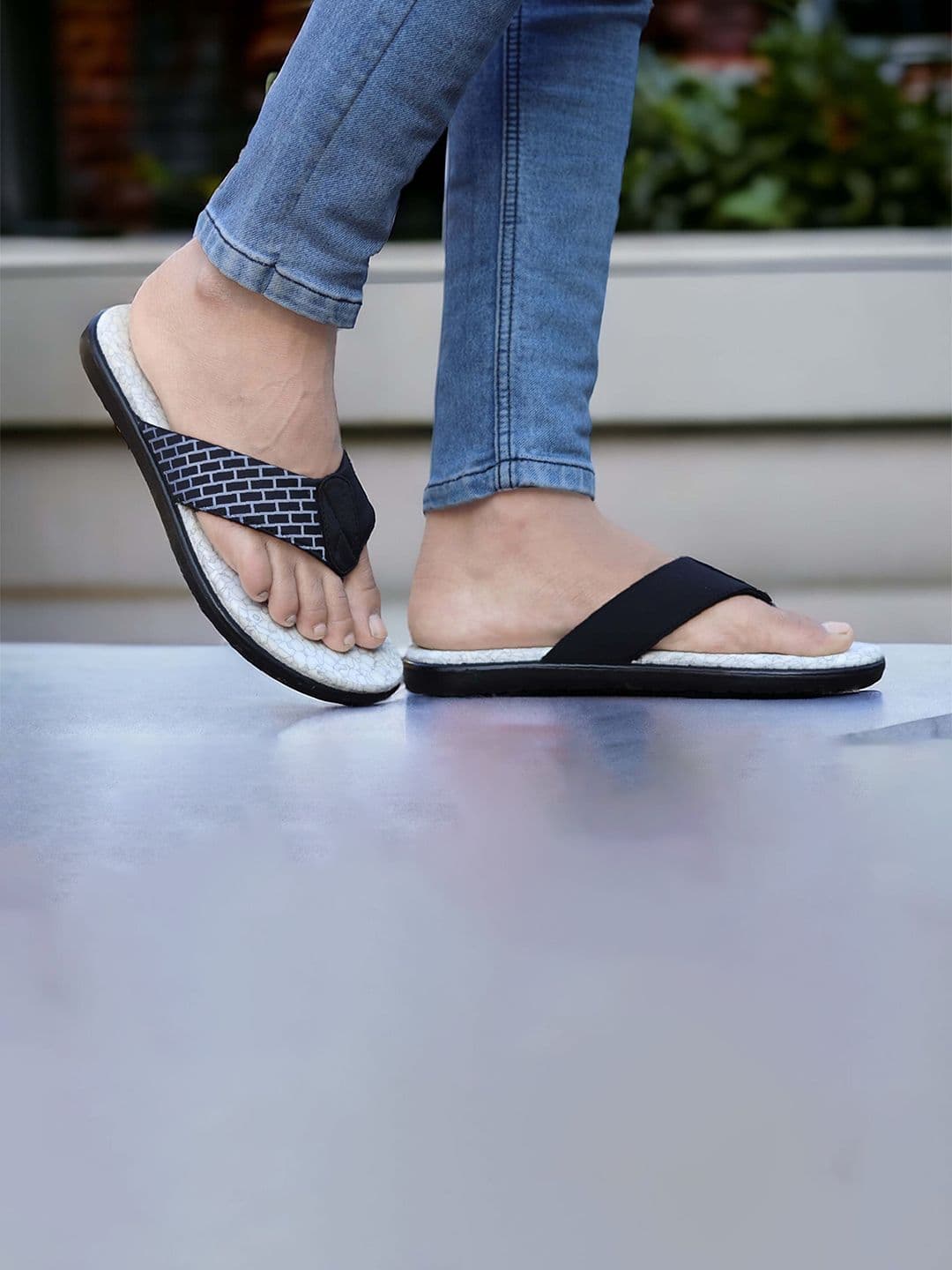 aadi Men Printed Thong Flip-Flops - view 1