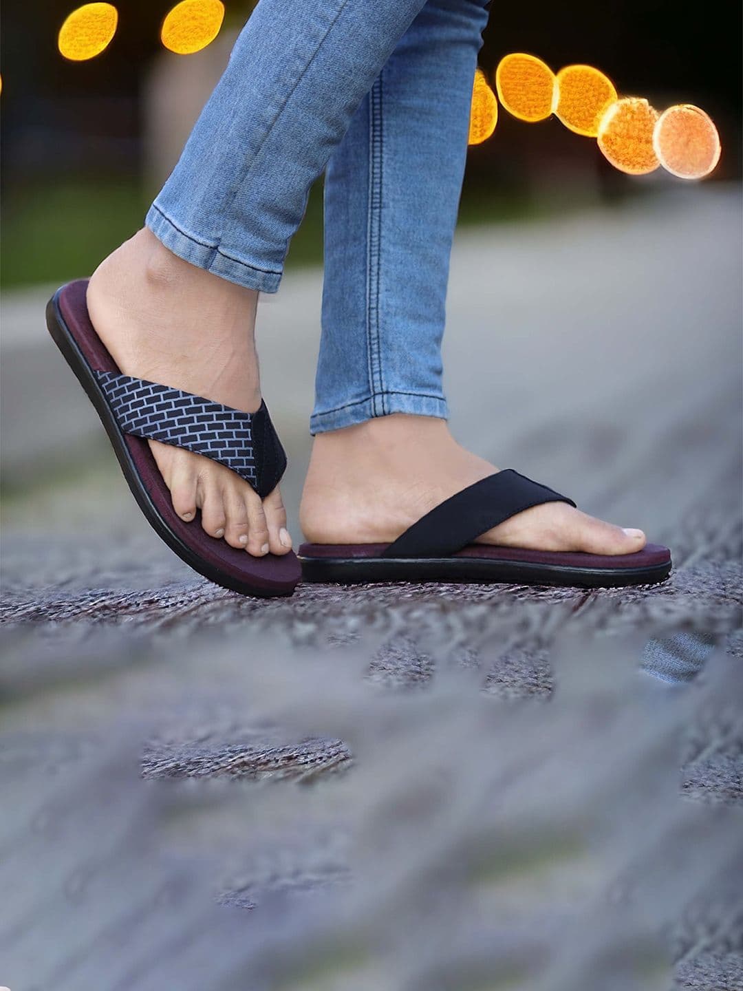 aadi Men Printed Thong Flip-Flops - view 1