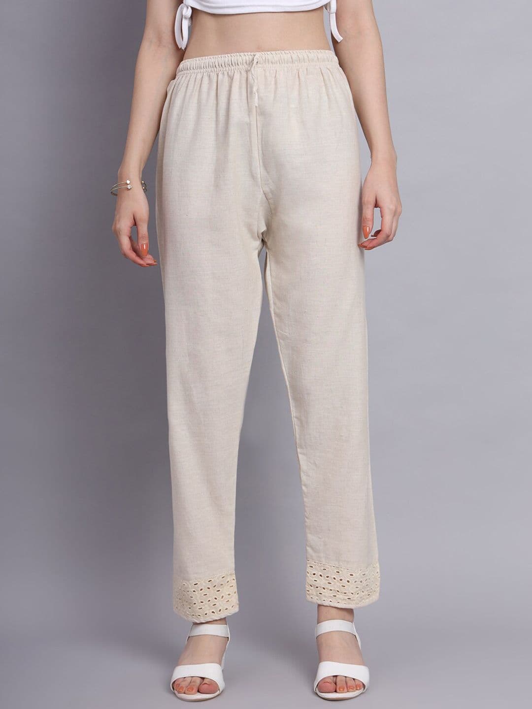 KALINI Hem Design Lace Pure Cotton Palazzo - view 1