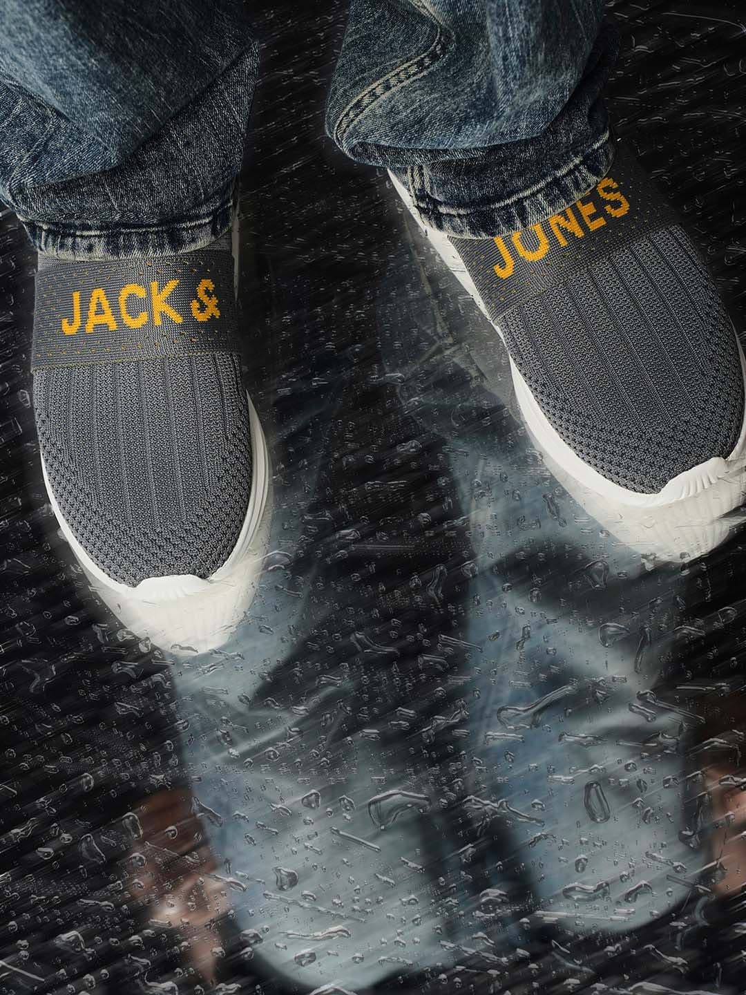 Jack & Jones Men Textured Memory Foam Contrast Sole Sneakers - view 1