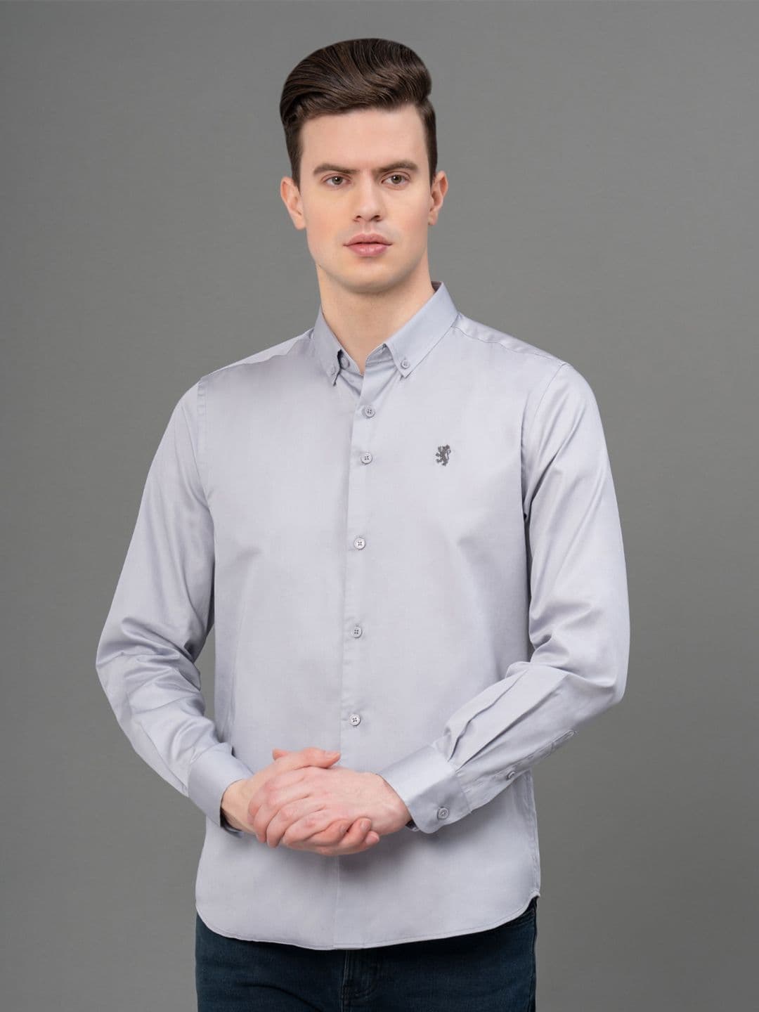 Red Tape Button-Down Collar Opaque Cotton Casual Shirt - view 1