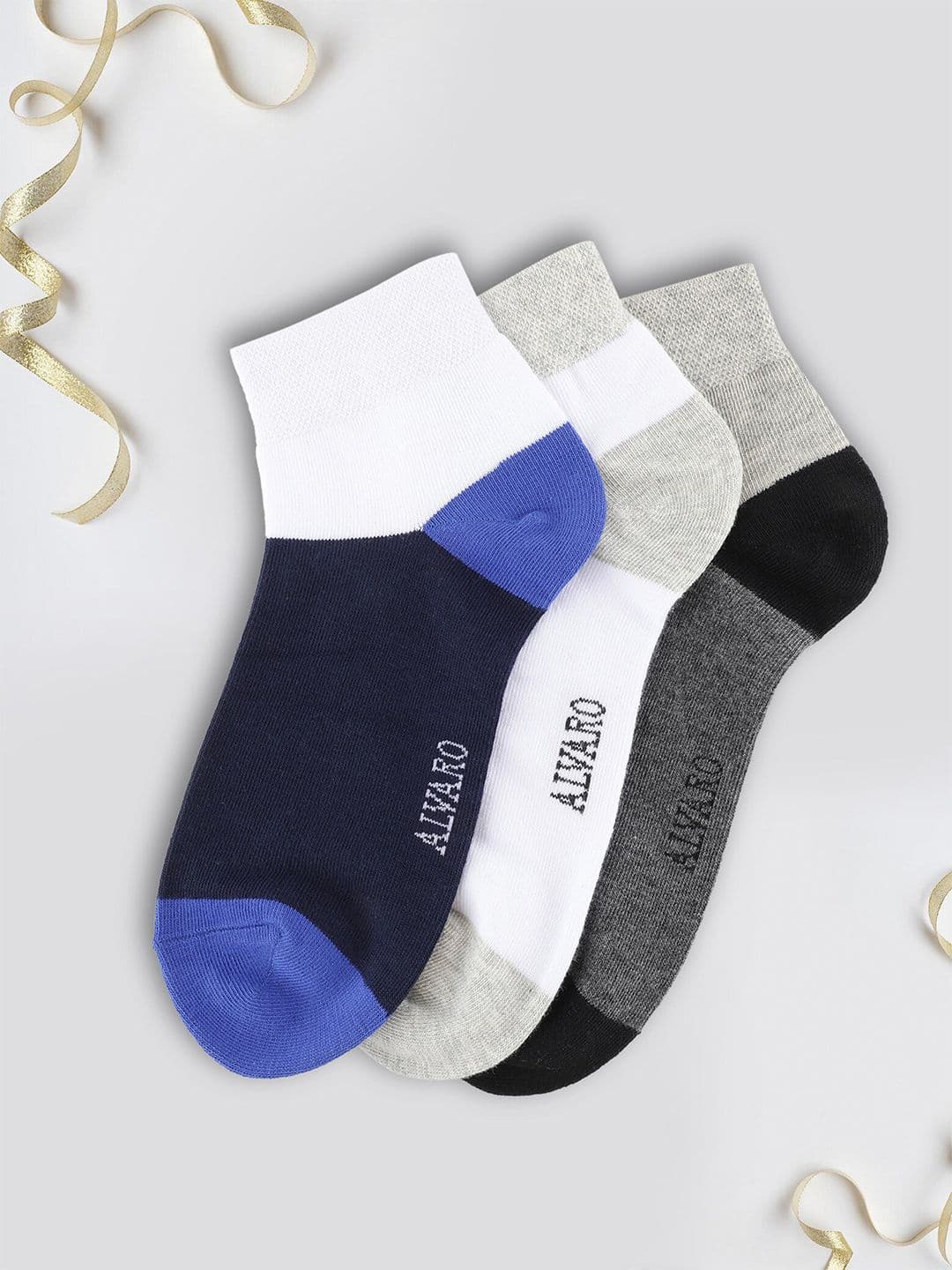 Alvaro Castagnino Men Pack Of 3 Patterned Ankle Length Socks - view 1