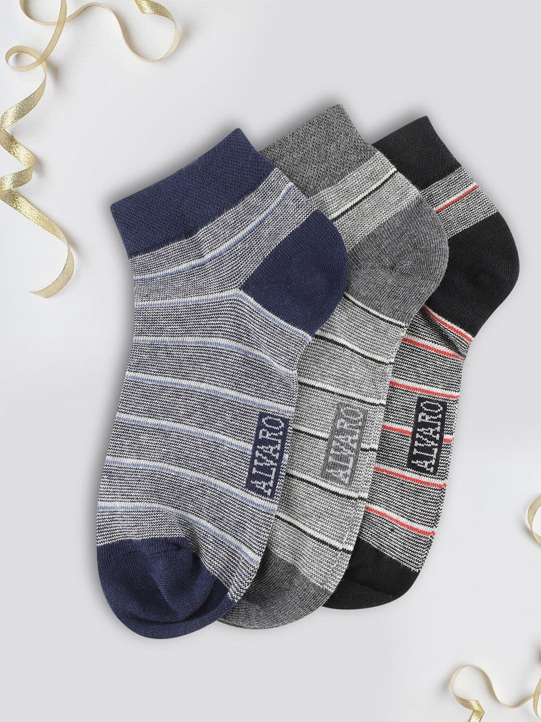 Alvaro Castagnino Men Pack Of 3 Patterned Ankle-Length Socks - view 1