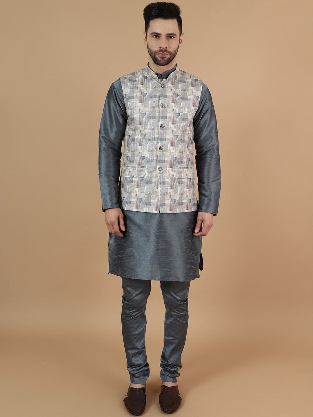 Wintage Printed Nehru Jacket - view 1