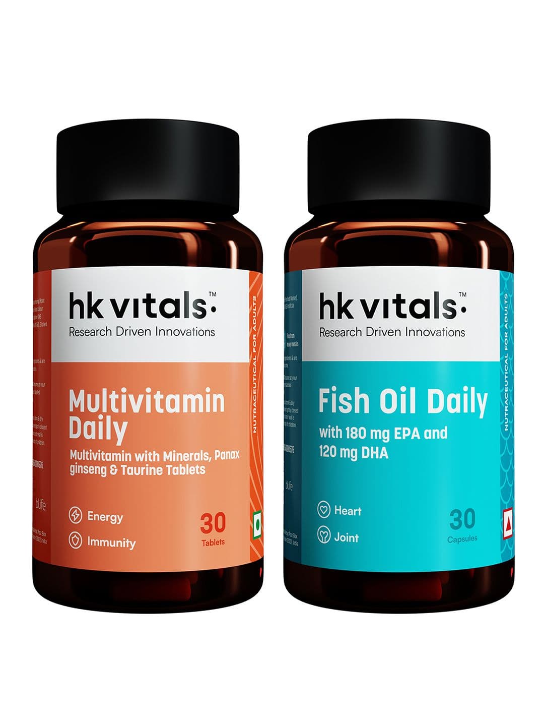 HK VITALS Fish Oil Daily 1000mg Capsules & Multivitamin Daily Tablets - 30N Each - view 1