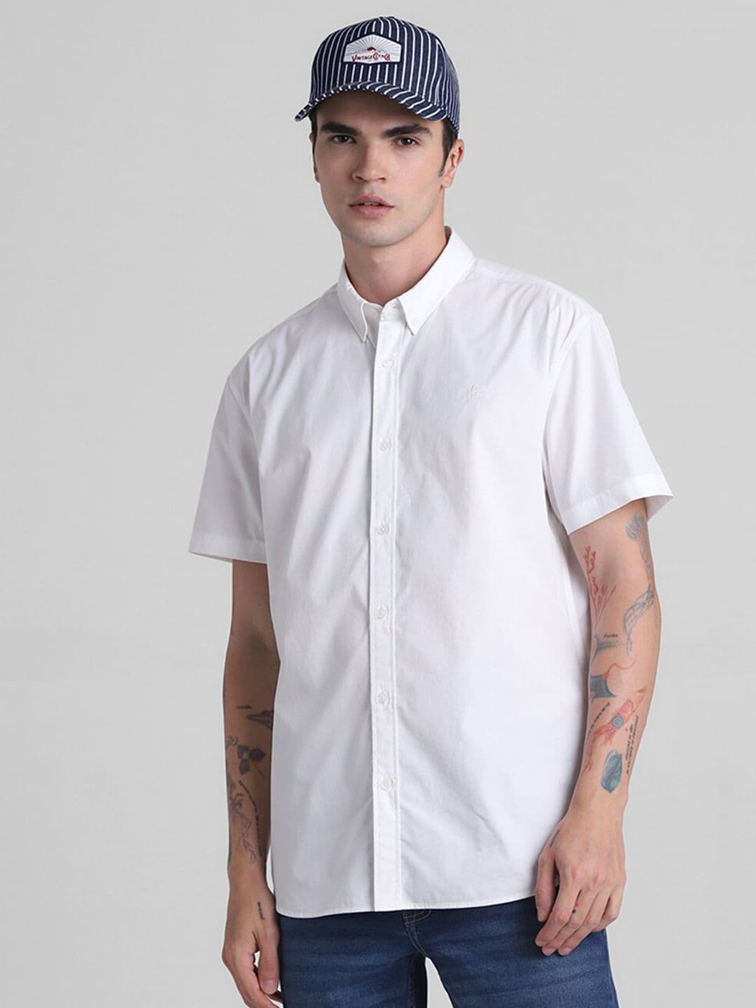 Jack & Jones Opaque Button Down Collar Pure Cotton Casual Shirt - view 1