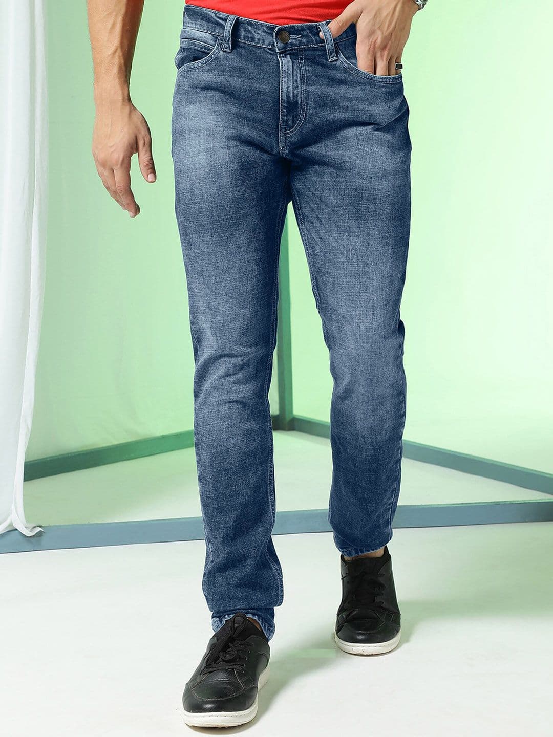 Markle Moro Men Slim Fit Clean Look Heavy Fade Whiskers Cotton Jeans - view 1