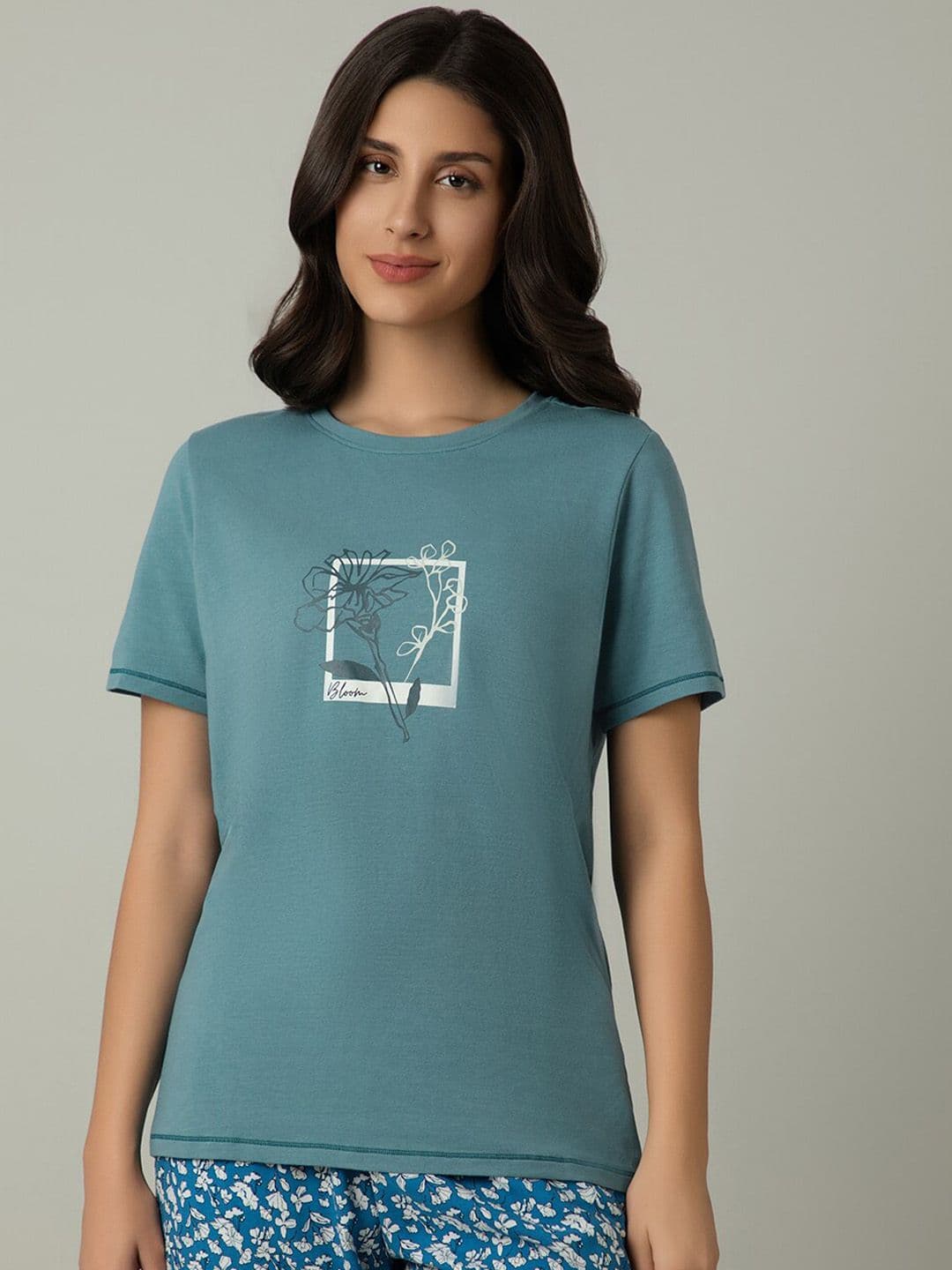 Amante Floral Printed Lounge T-shirt - view 1