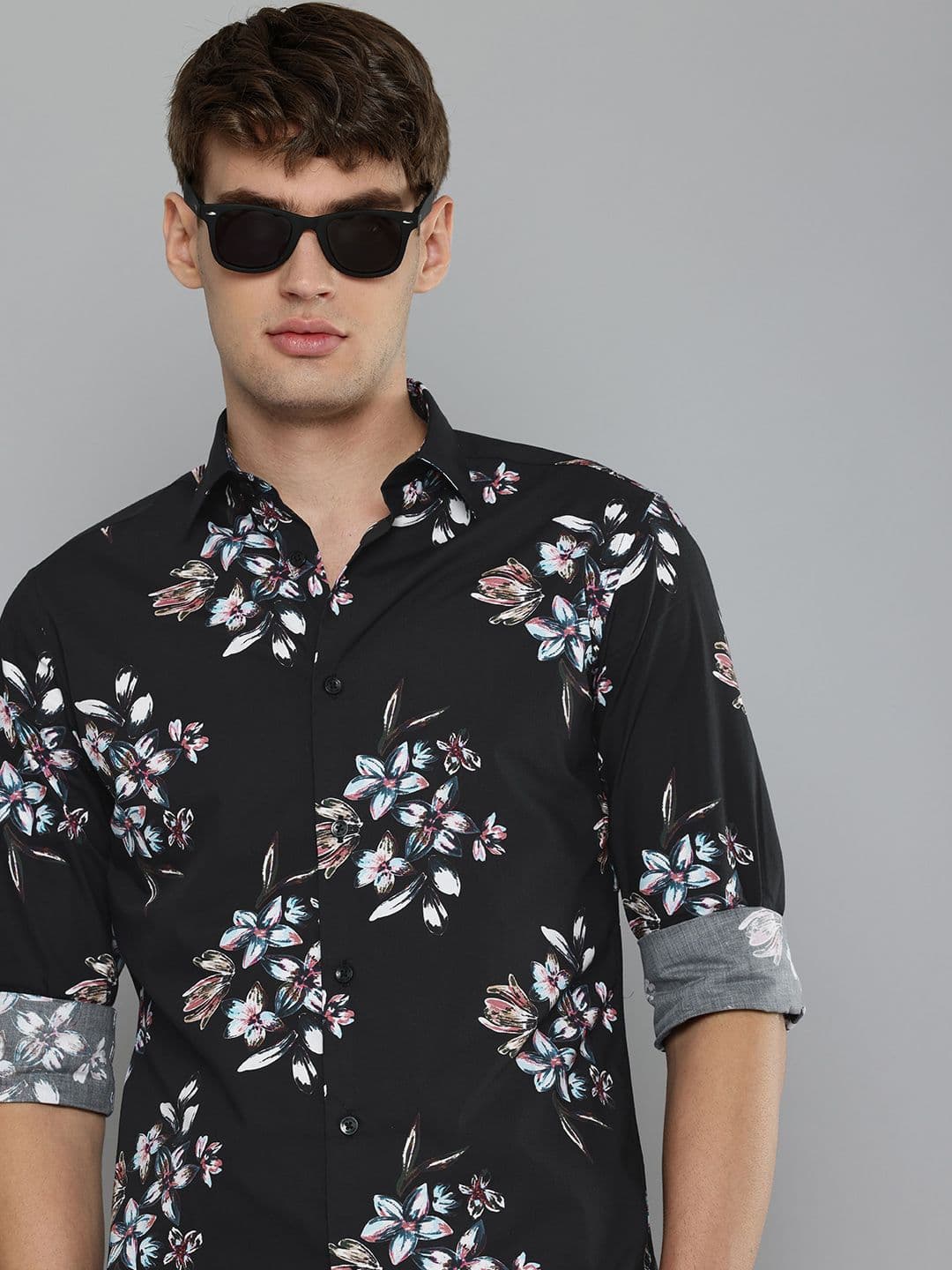 Flying Machine Men Slim Fit Floral Printed Pure Cotton Casual Shirt - view 1