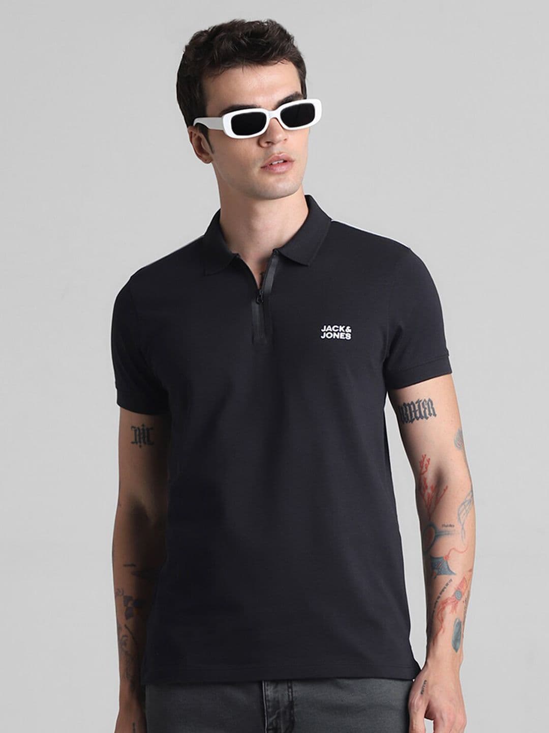 Jack & Jones Polo Collar Cotton Slim Fit T-shirt - view 1