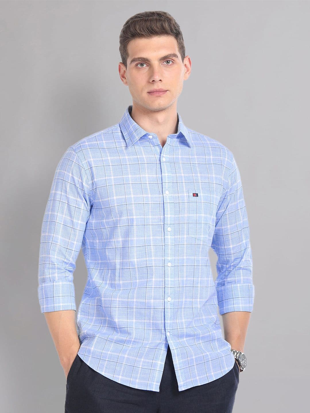 AD By Arvind Tartan Check Pure Cotton Shirt - view 1